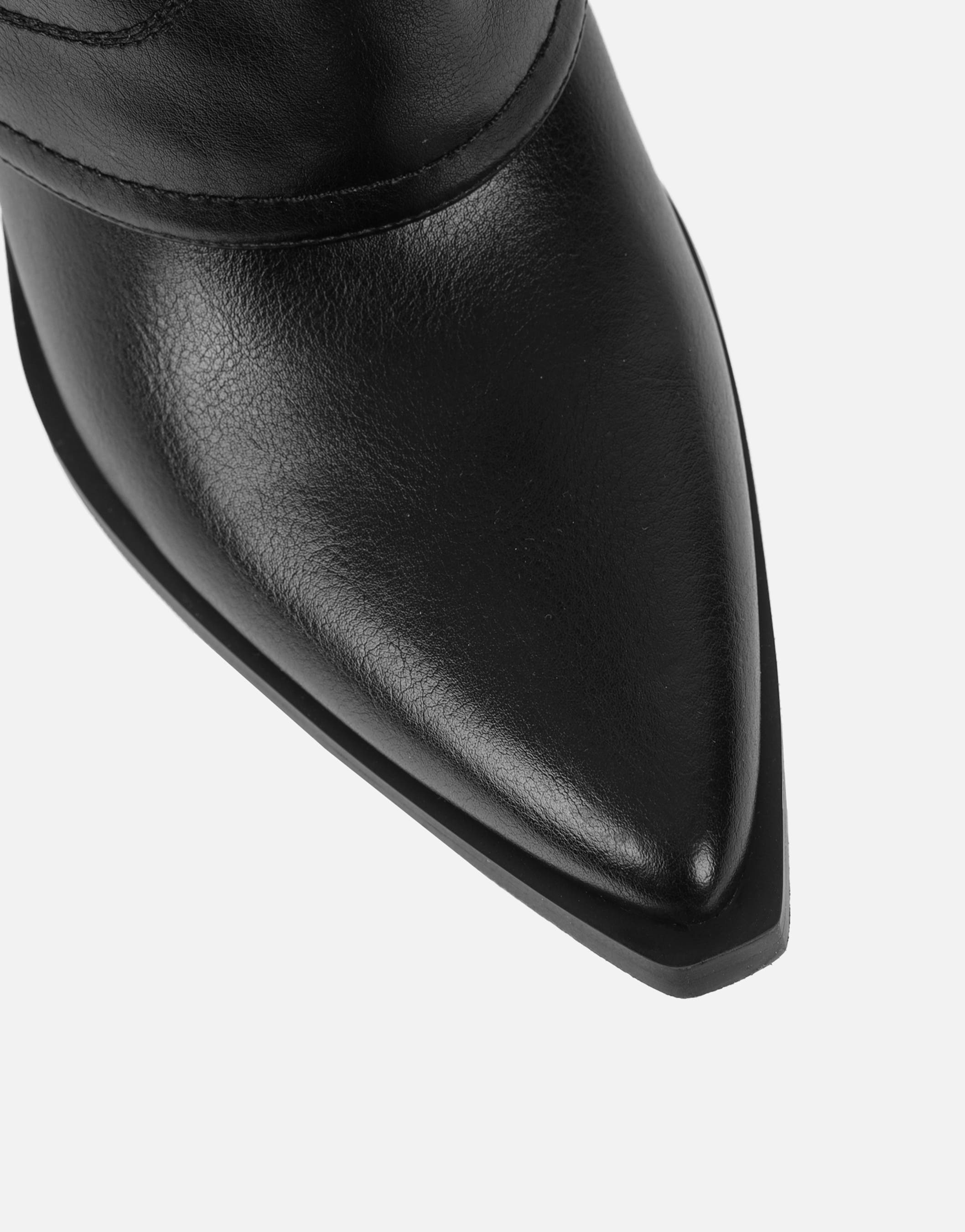 Liston Black Western Stitch Detail Heeled Boots | SIMMI London