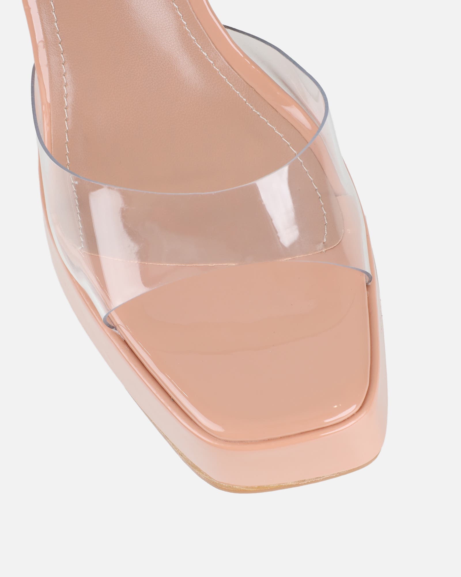 Mauraz Nude Clear Platform Heeled Sandals | SIMMI London