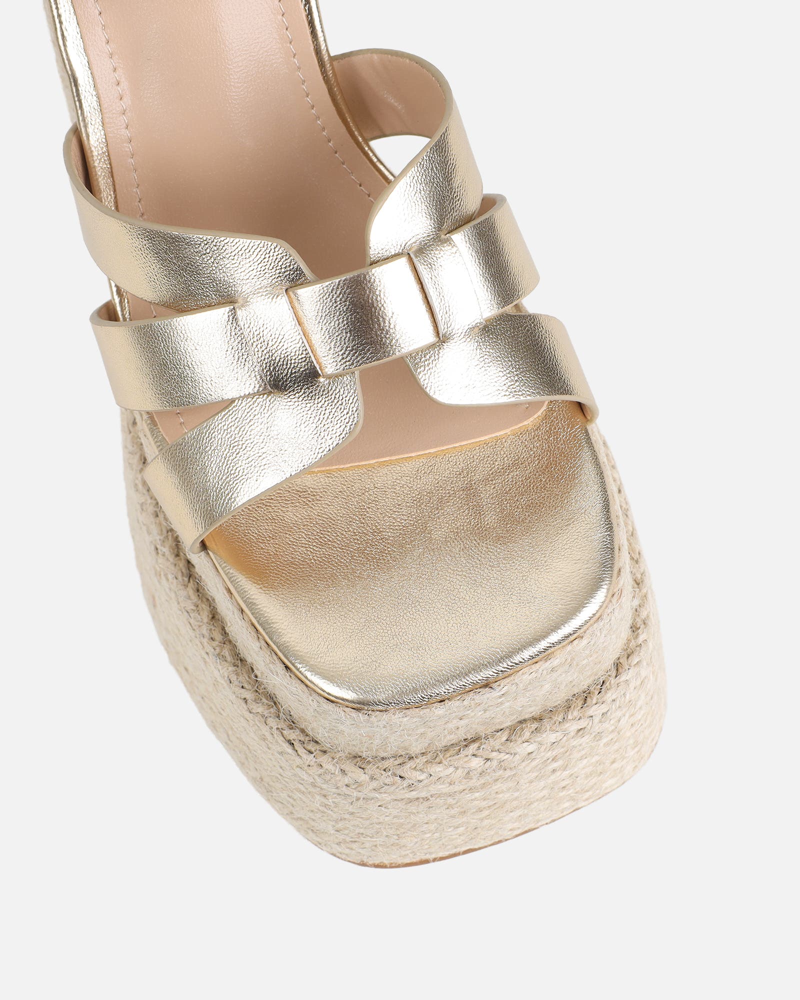 Papzi Gold Metallic Platform Heeled Sandals | SIMMI London