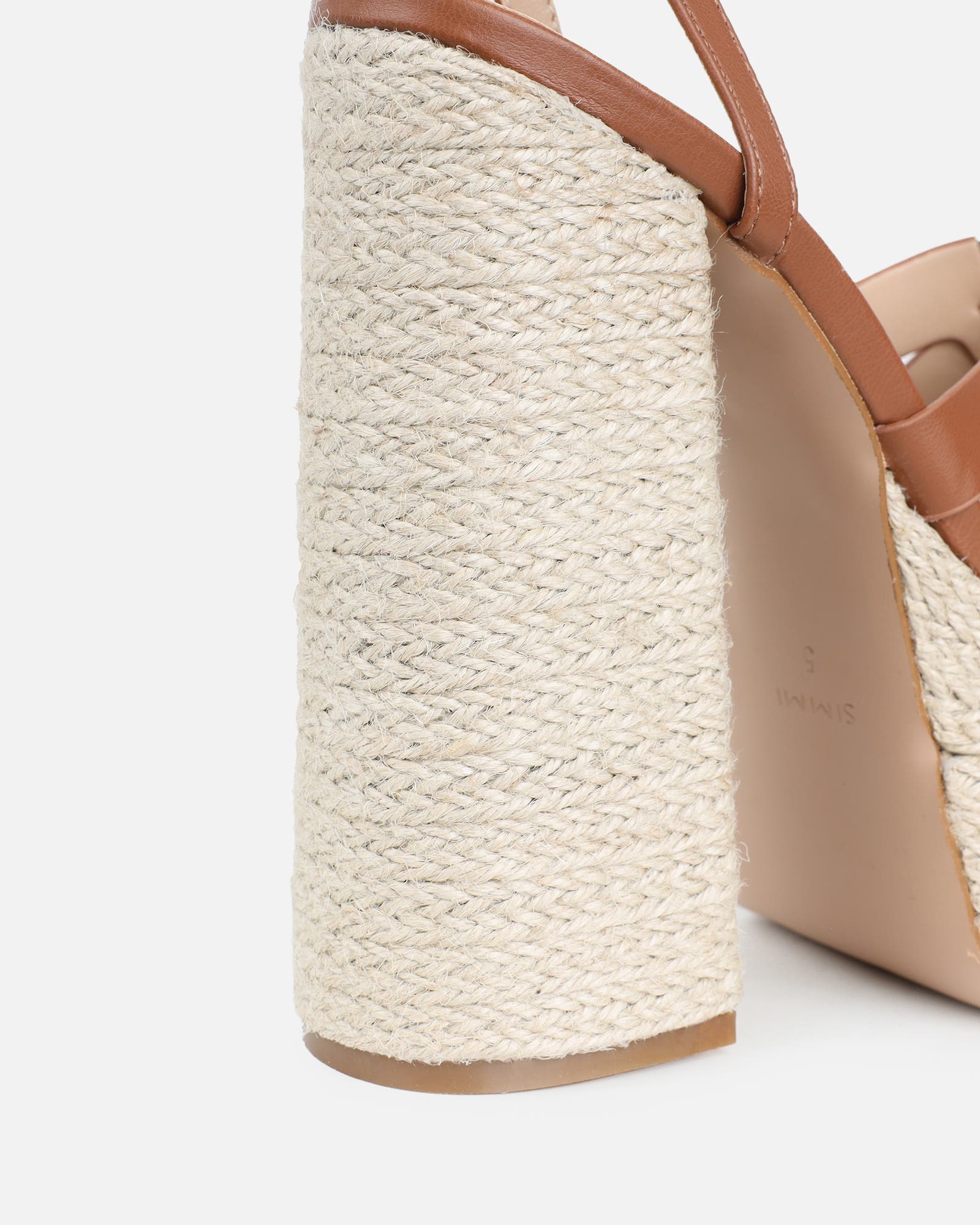 Papzi Tan Platform Heeled Sandals | SIMMI London