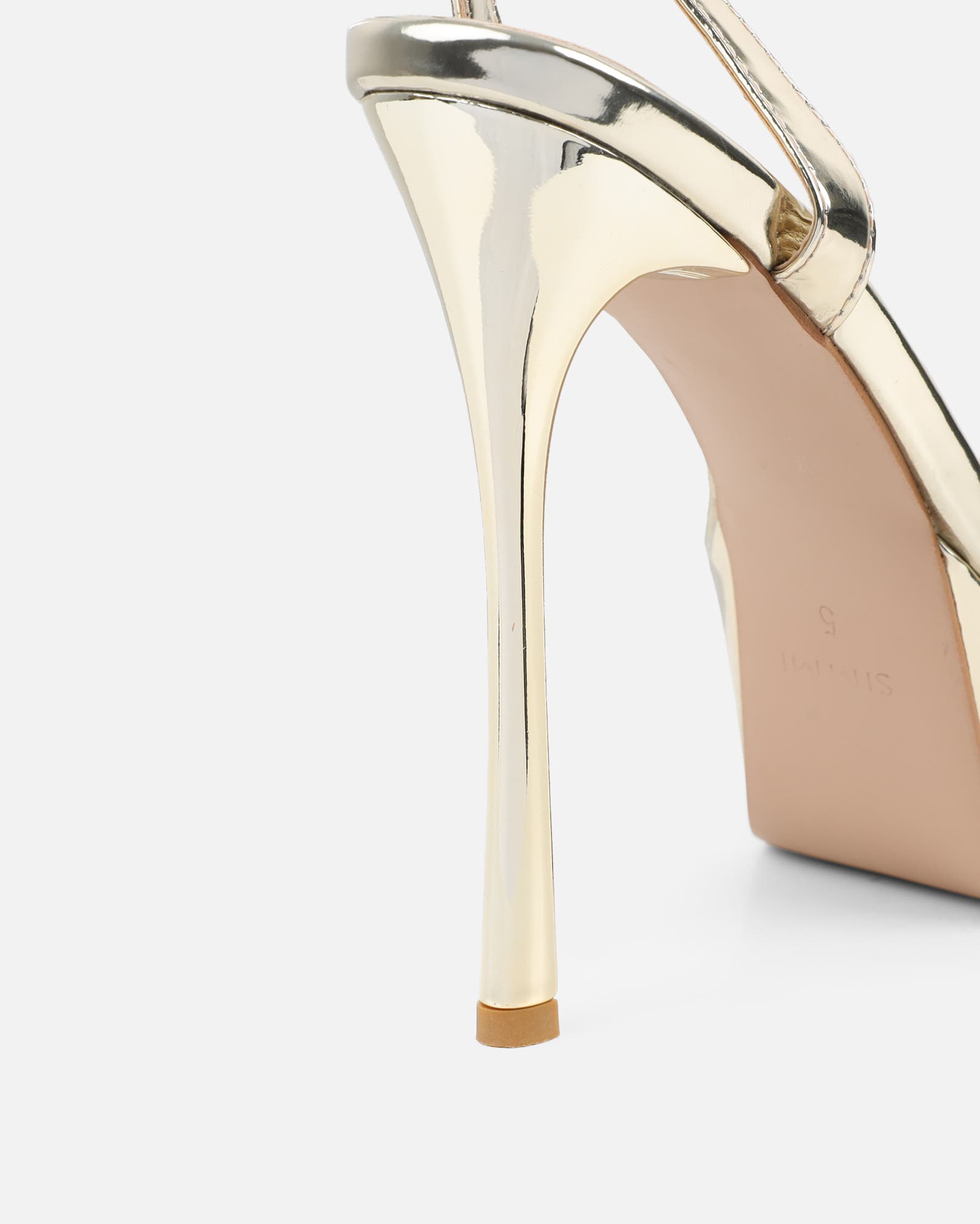 Nalai Gold Mirror Platform Heeled Sandals | SIMMI London