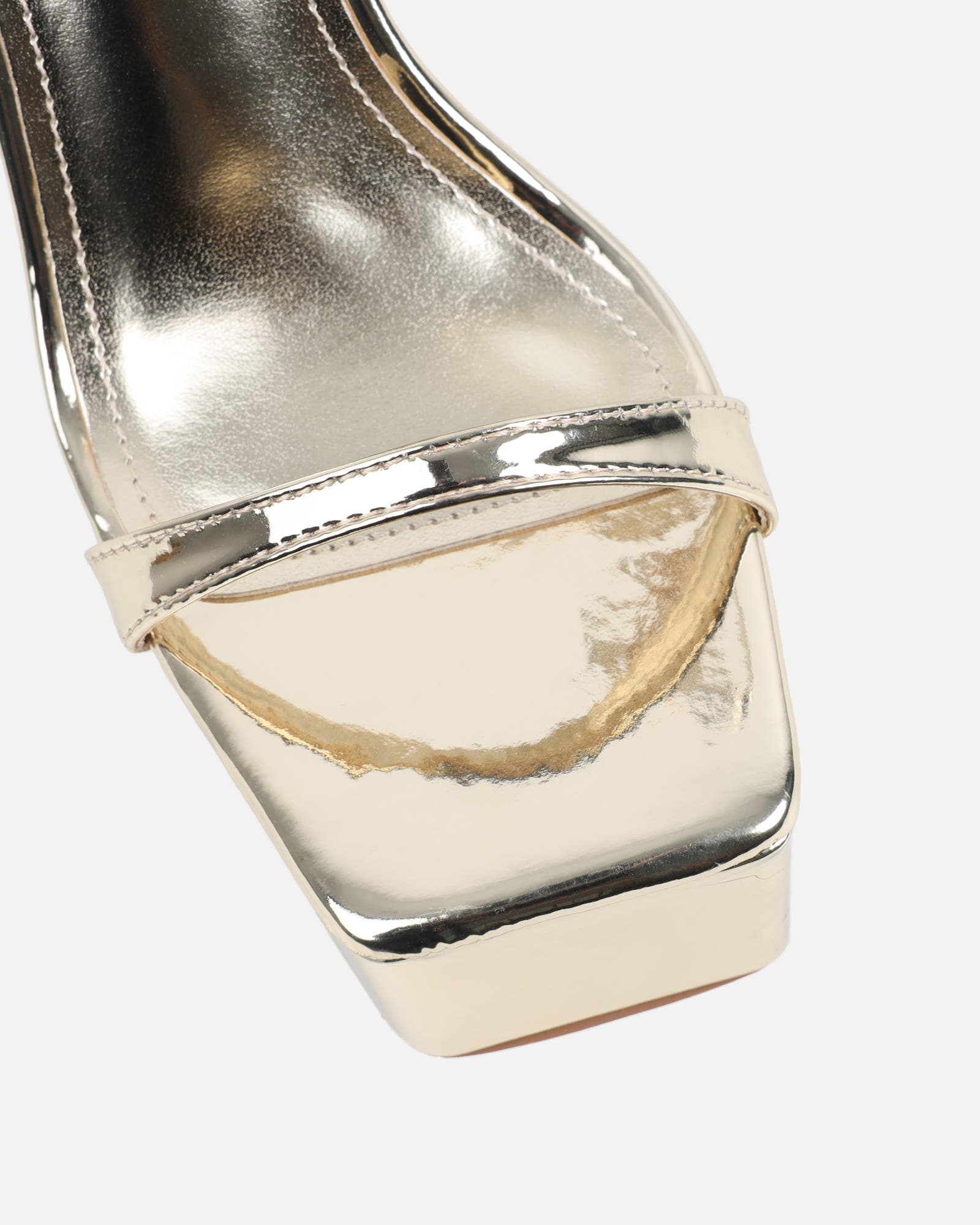 Nalai Gold Mirror Platform Heeled Sandals | SIMMI London