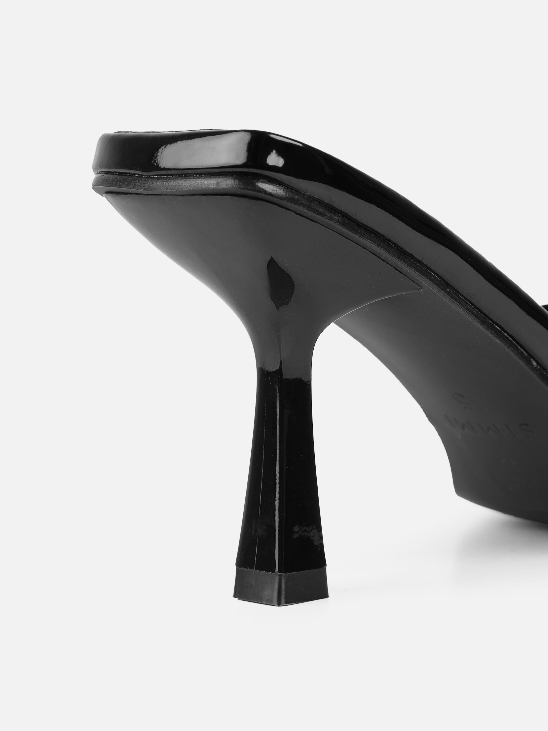 Sameel Black Patent Mules | SIMMI London