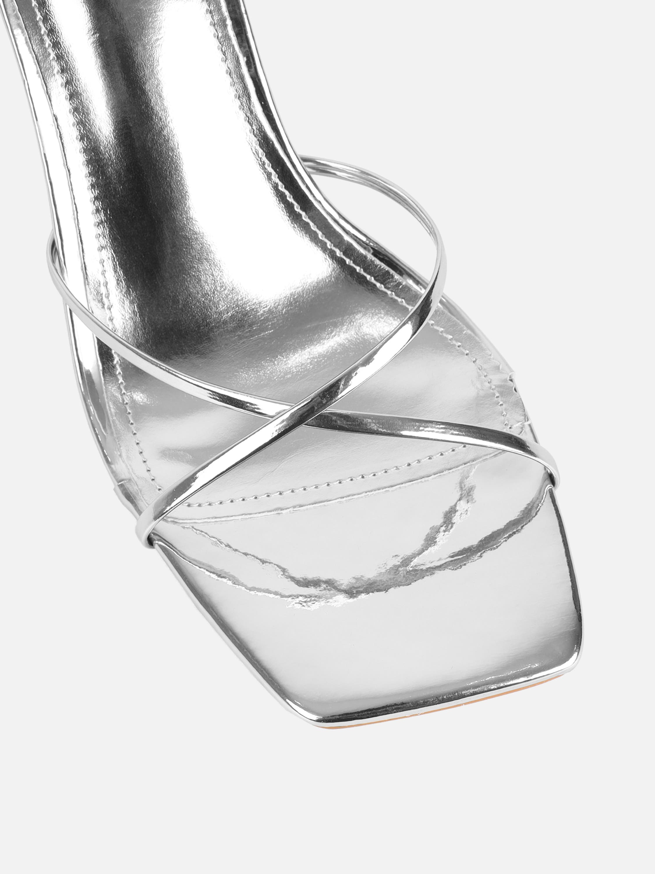 Sameel Silver Mirror Mules | SIMMI London