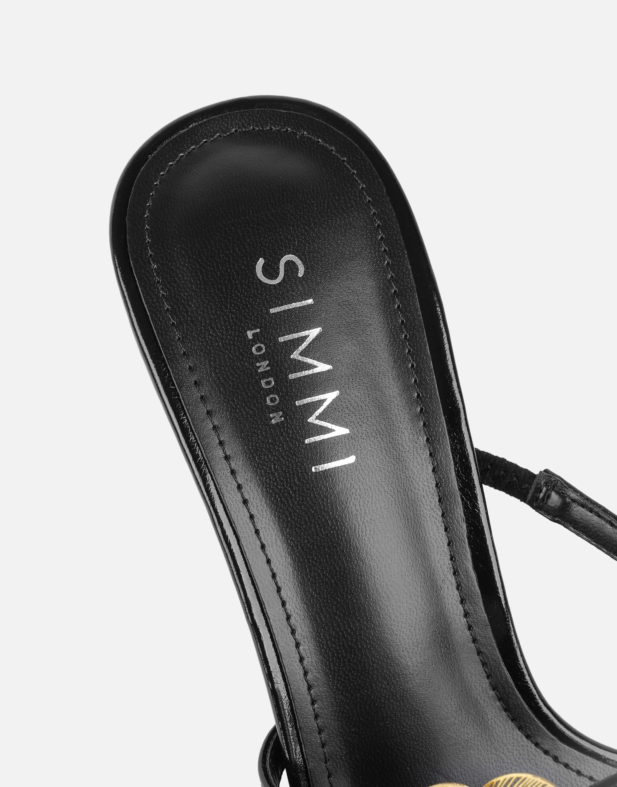 Tandy Black Flower Detail Mules | SIMMI London
