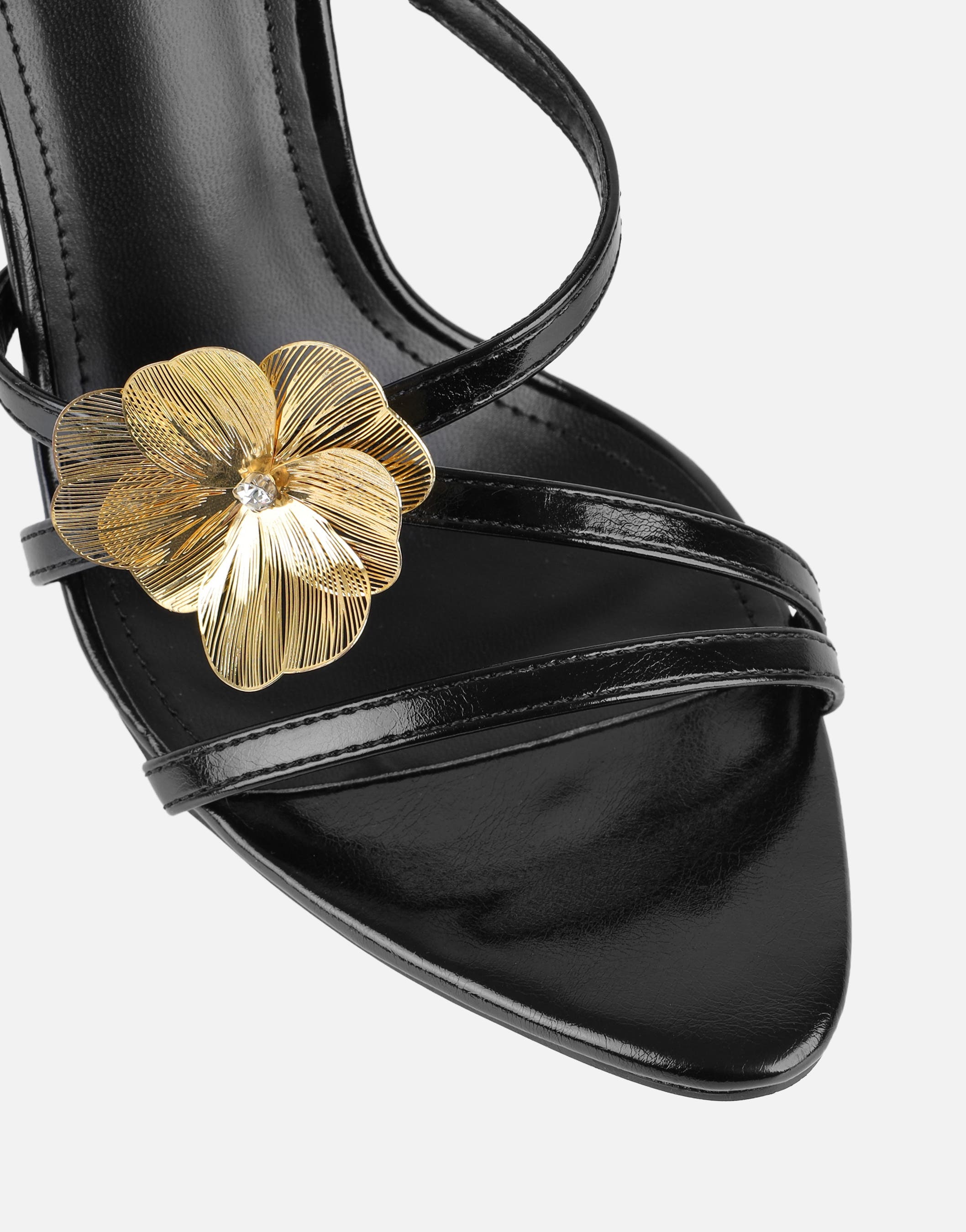 Tandy Black Flower Detail Mules | SIMMI London