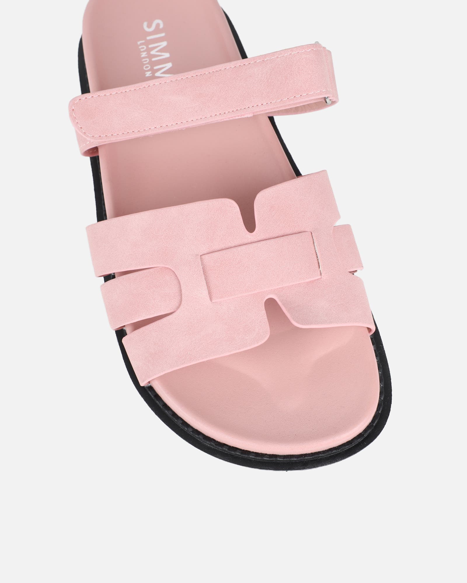 Adelle Pink Nubuck Chunky Footbed Slides | SIMMI London
