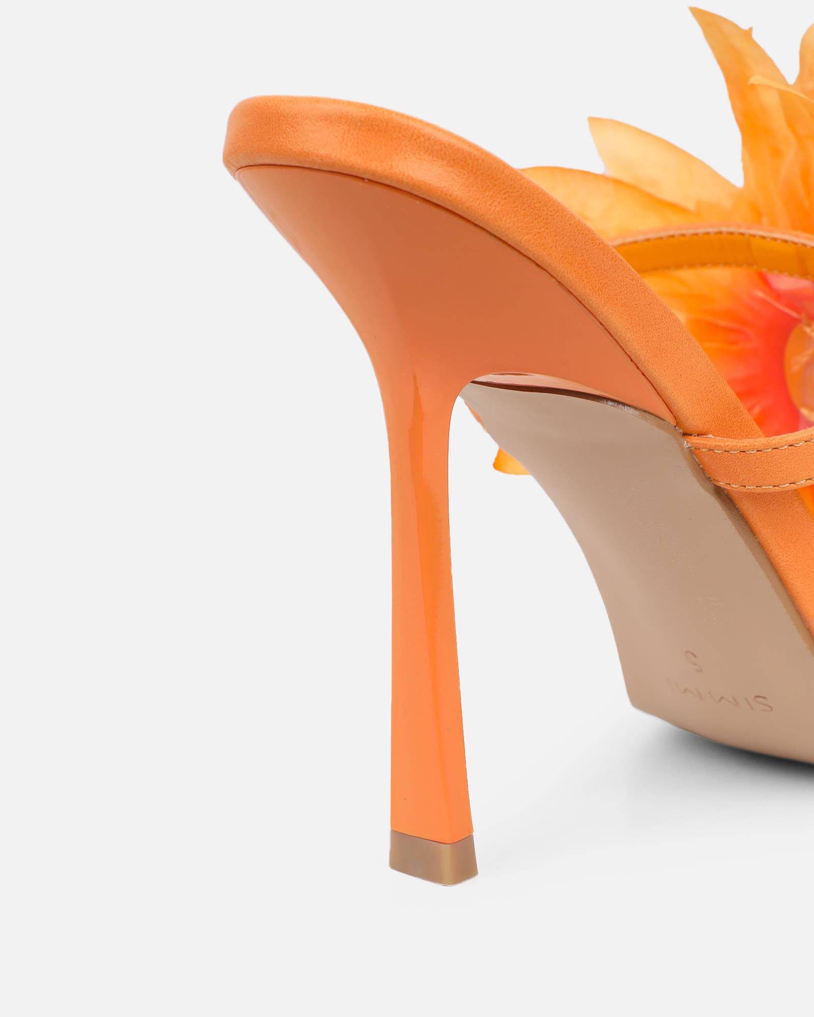 Vaughan Orange Flower Detail Mules | SIMMI London