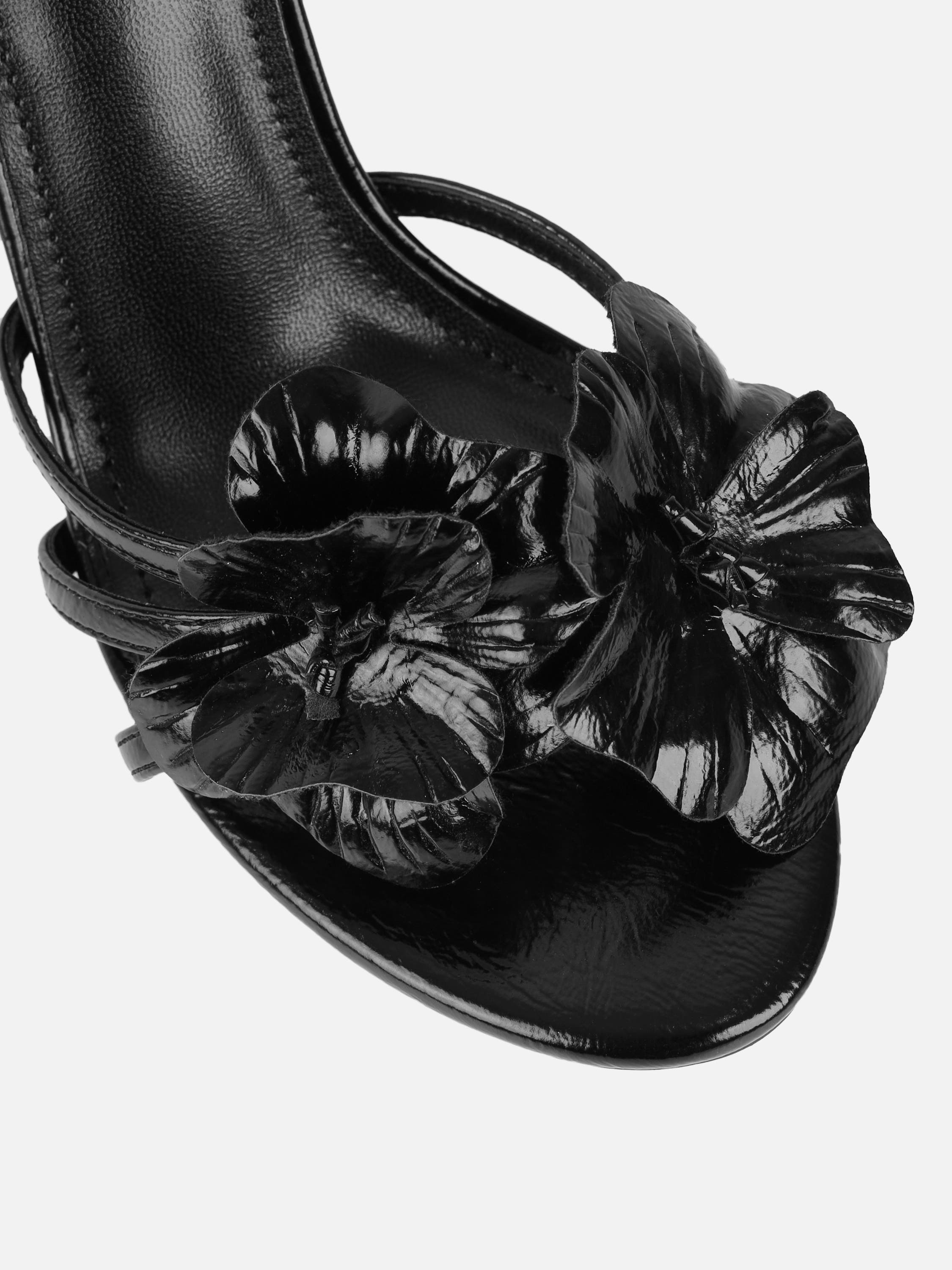 Vera Black Flower Detail Mules | SIMMI London | SIMMI London