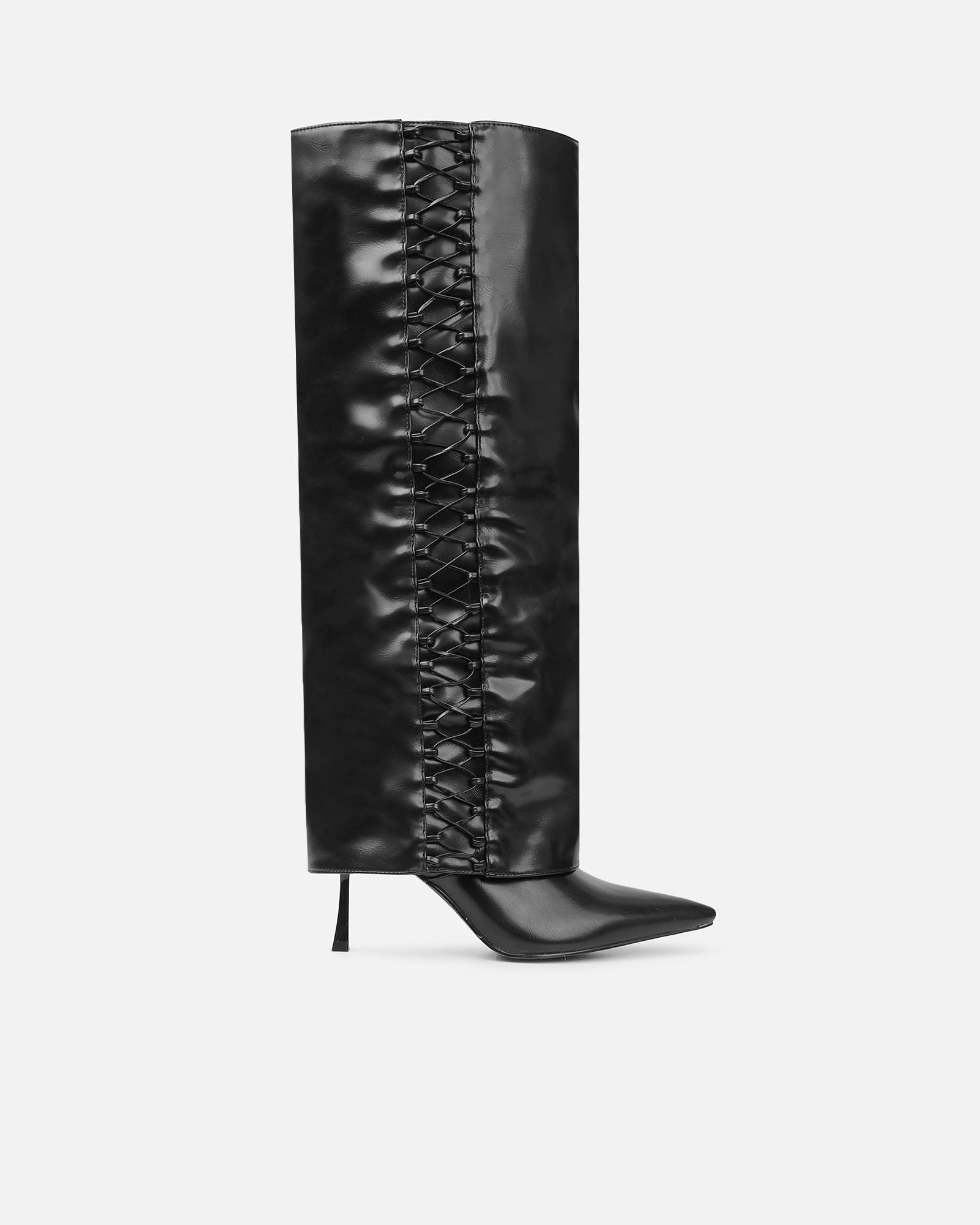 Axis black laced fold over boots | SIMMI London