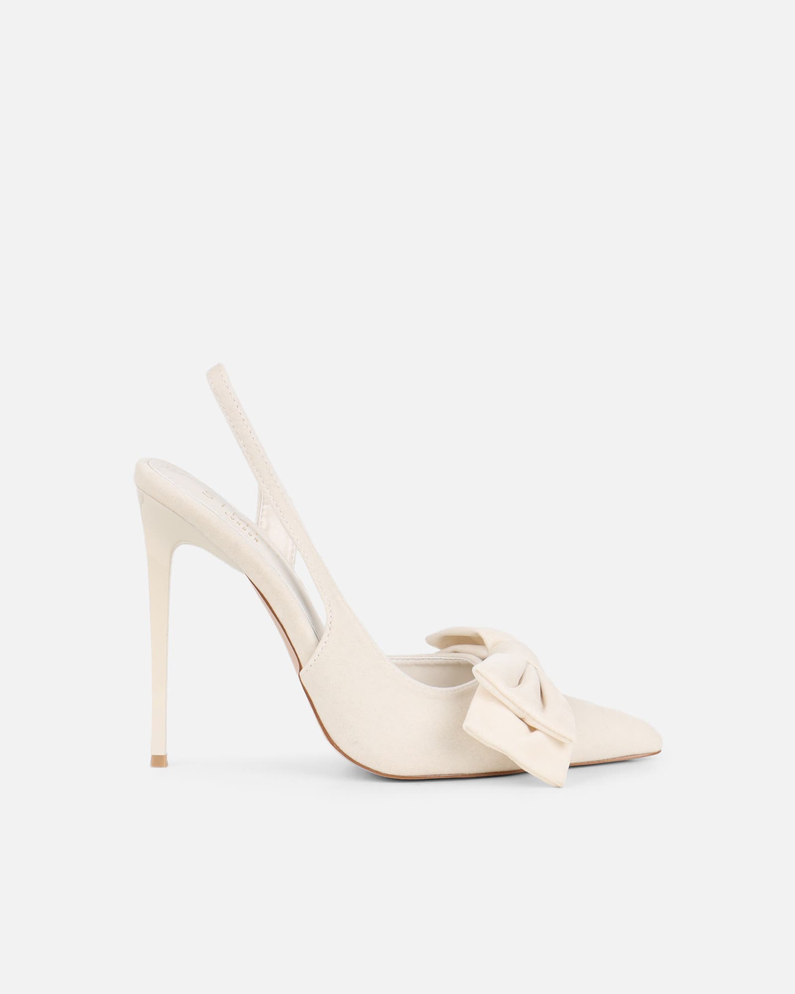 Toppaz Cream Velvet Bow Heeled Sandals | SIMMI London