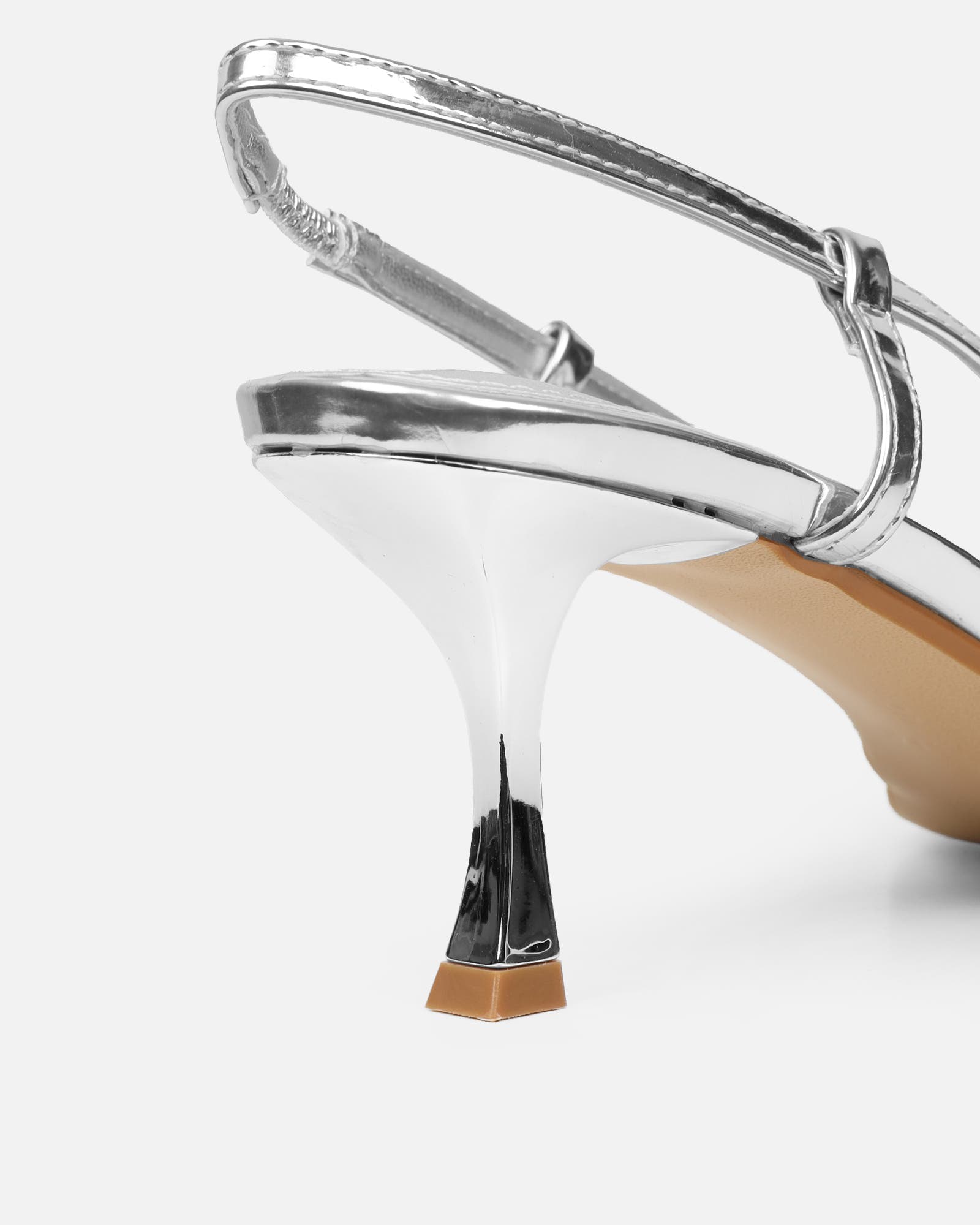 Sloanne Clear Silver Low Heel Court Shoes | SIMMI London