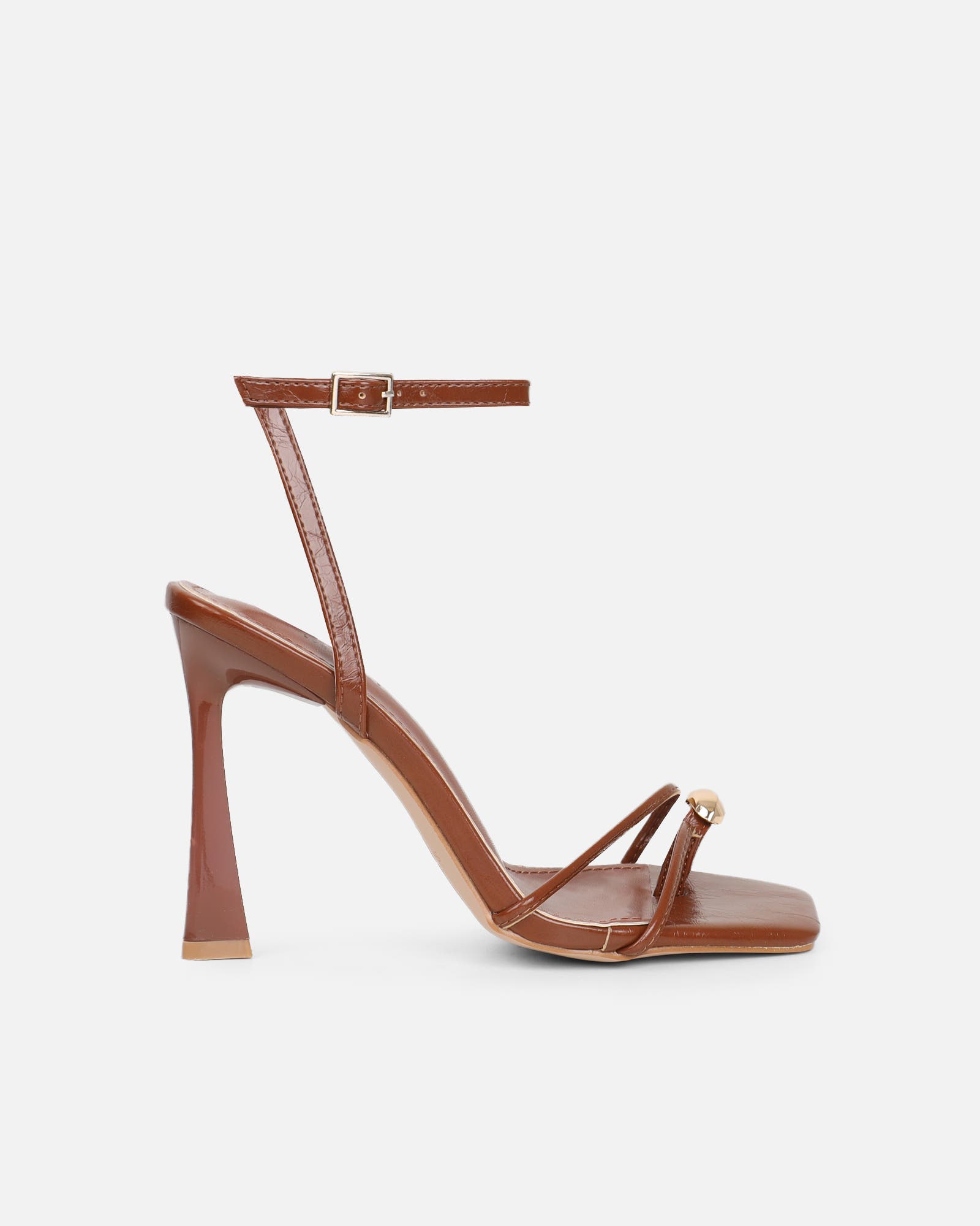 Anesca Tan Shine Heeled Sandals | SIMMI London