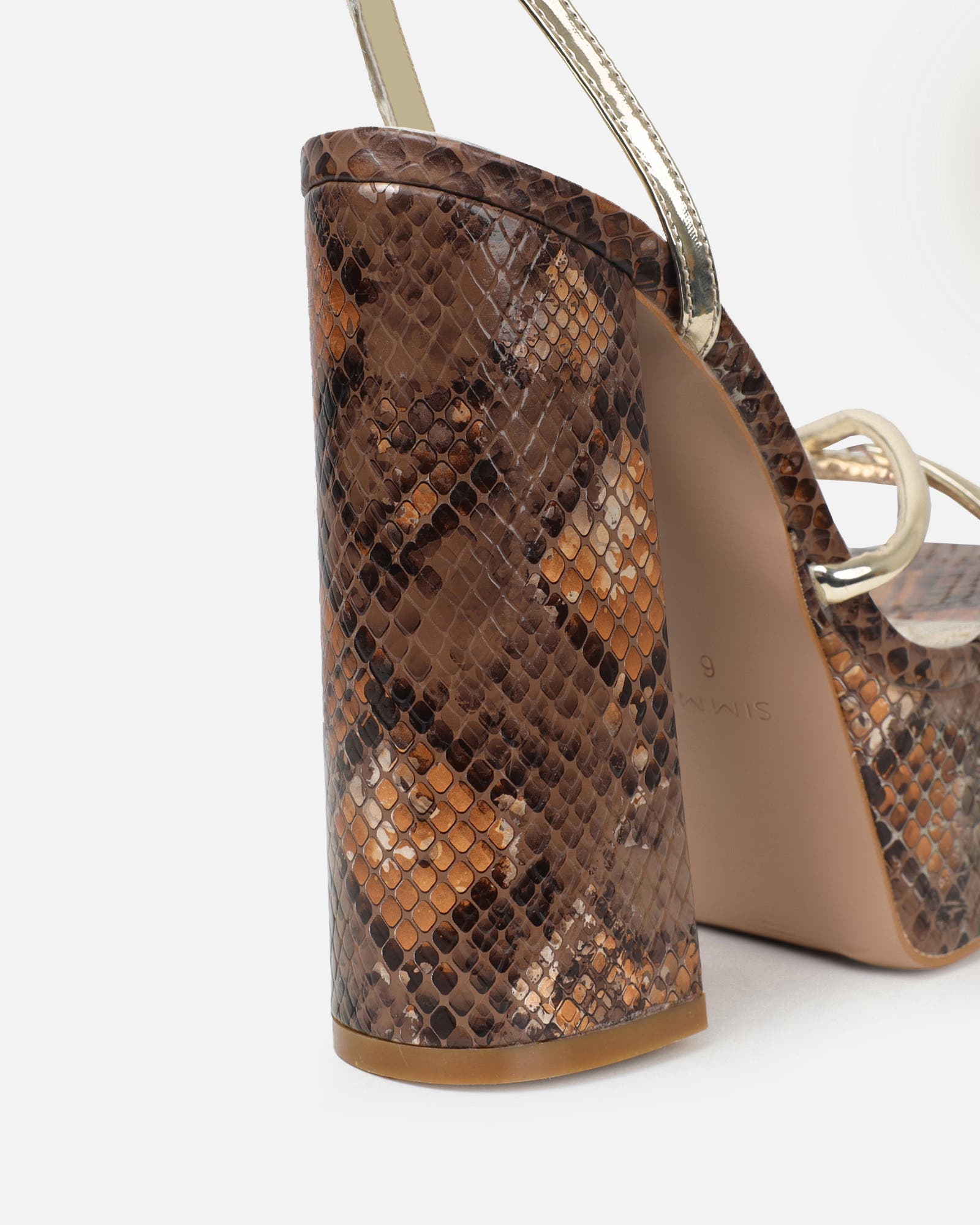 Keoni Beige Snake Platform Sandals | SIMMI London