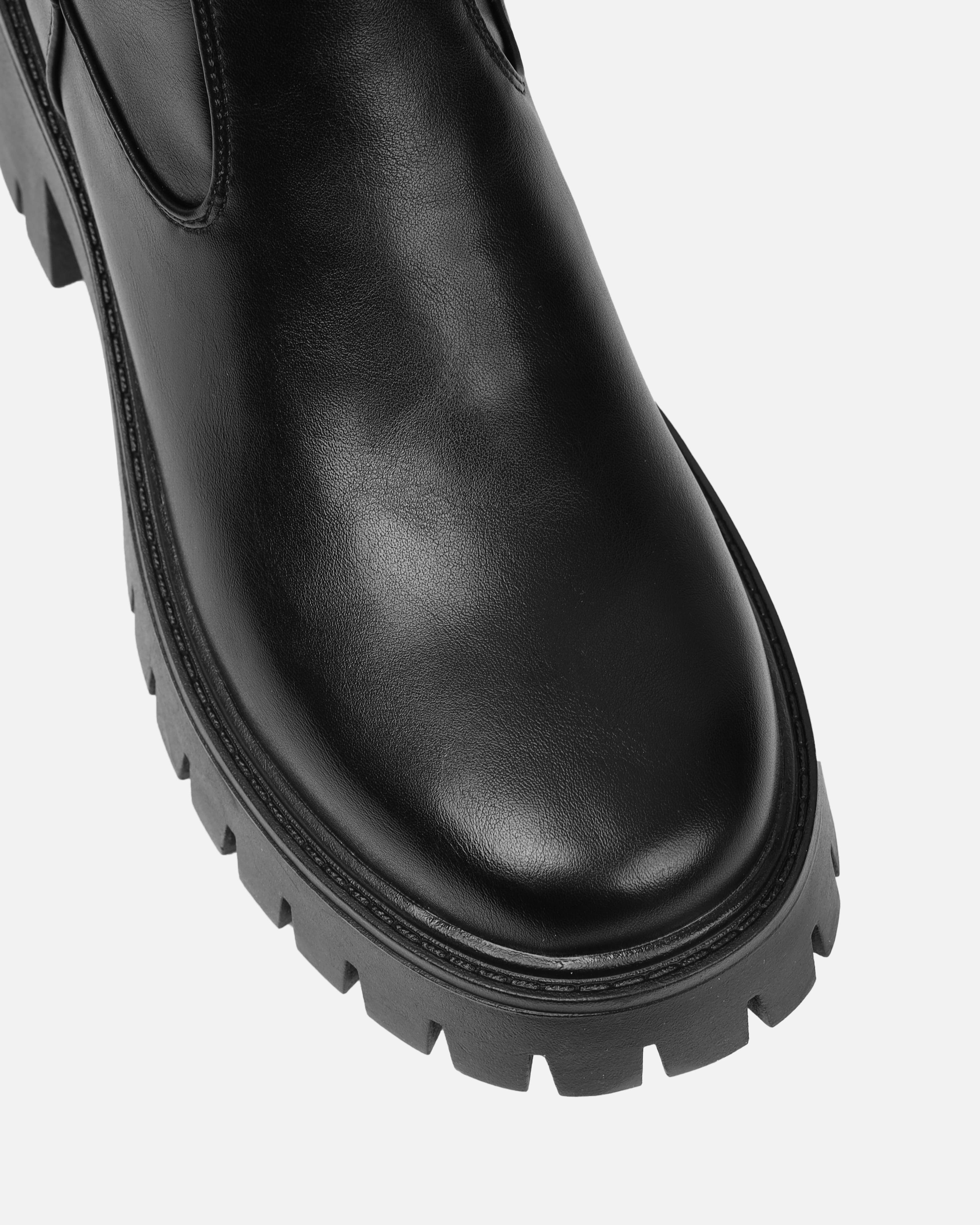 Bjorn Black Stretch Chunky Over The Knee Boots | SIMMI London