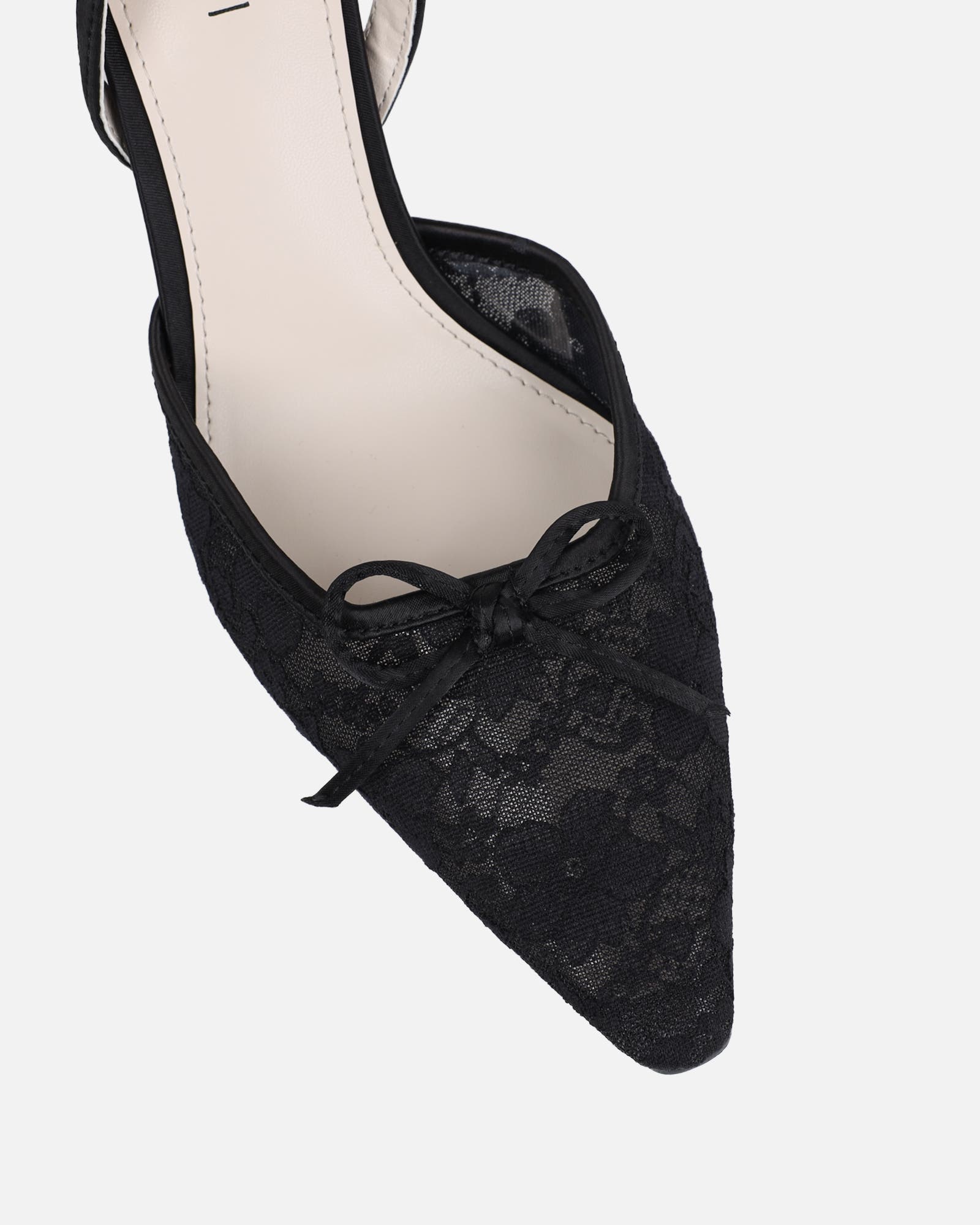 Bebee Black Lace Bow Heeled Sandals | SIMMI London