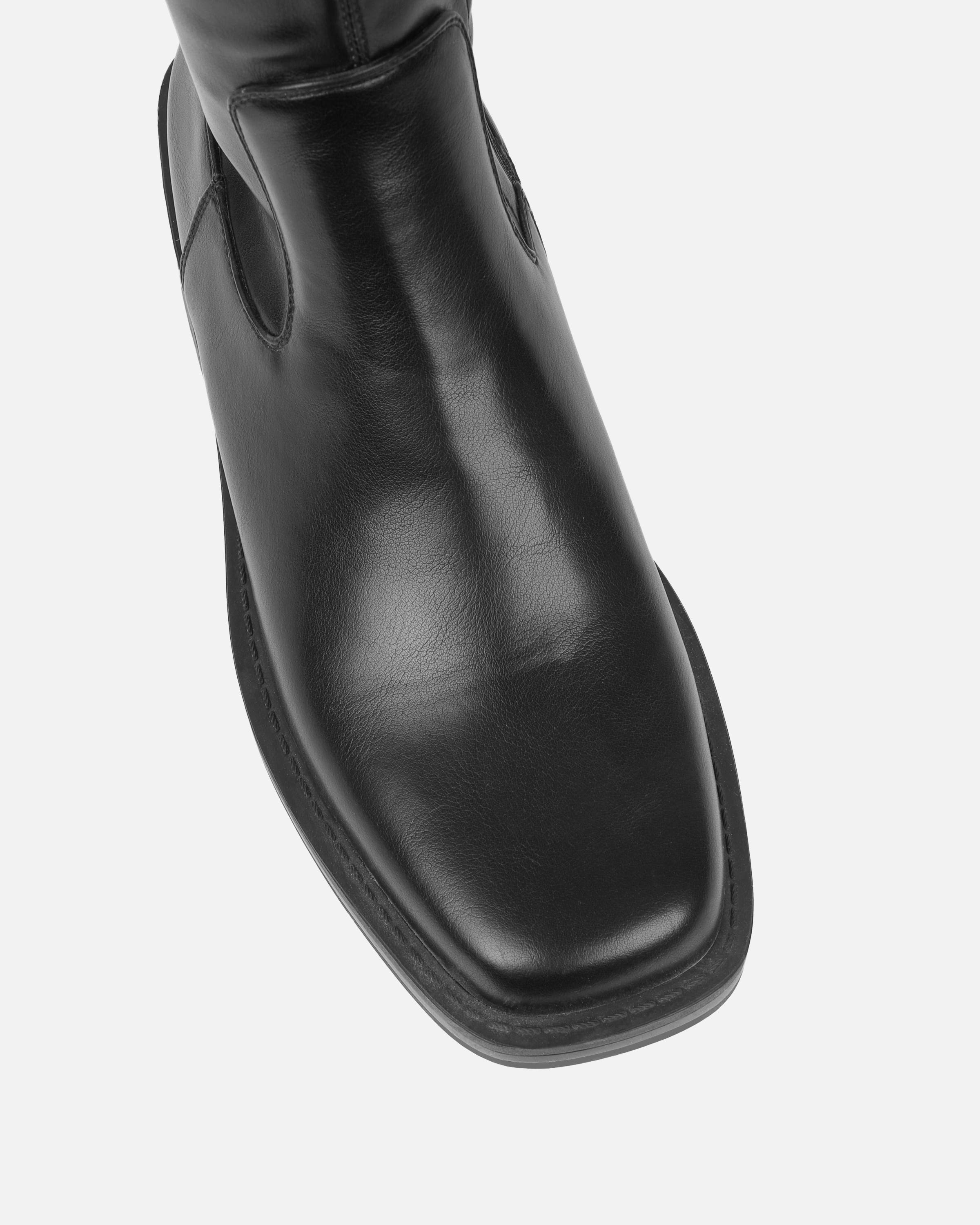 Dustin Black Stretch Flat Over The Knee Boots | SIMMI London