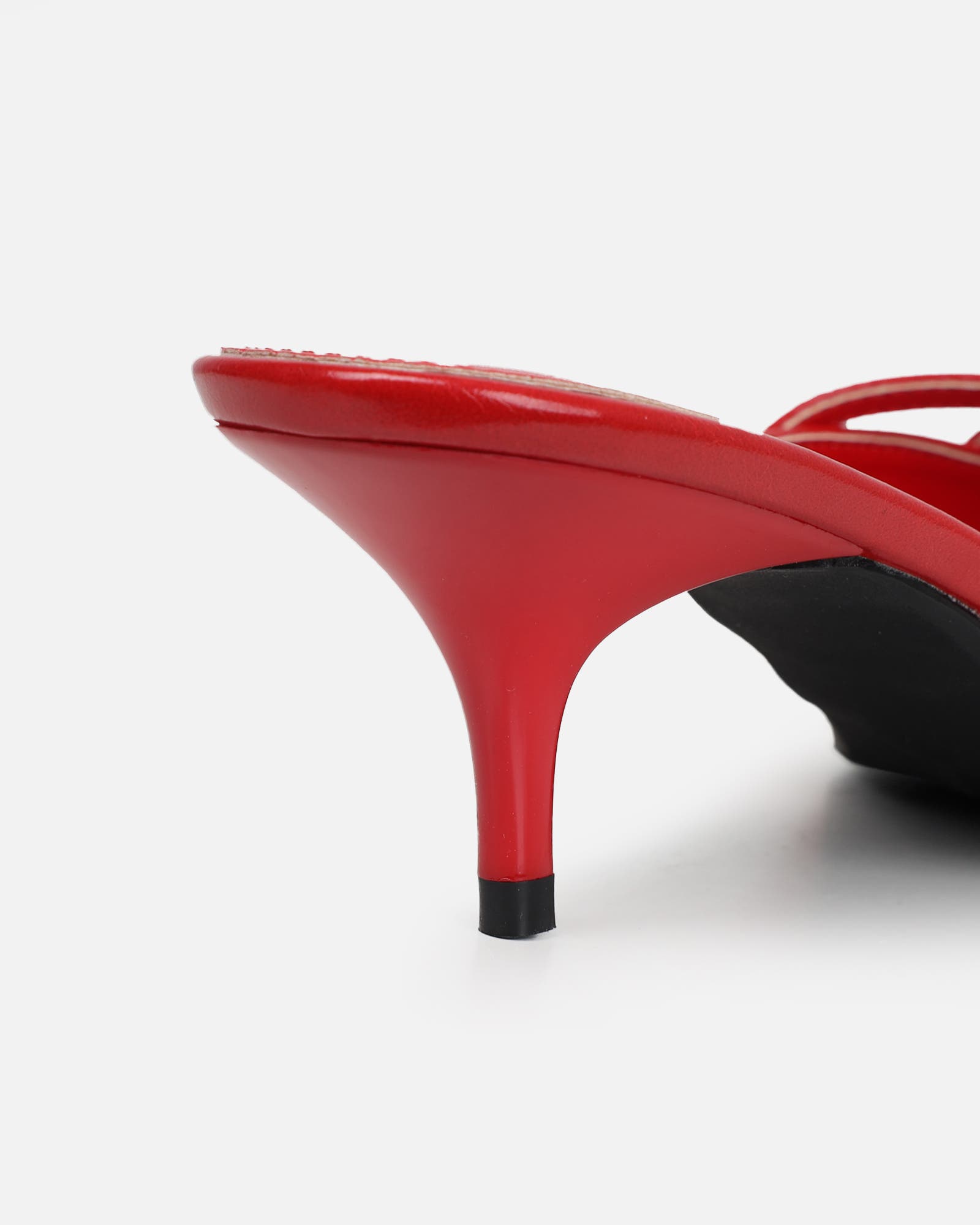 Char red low heel buckle mules | SIMMI London