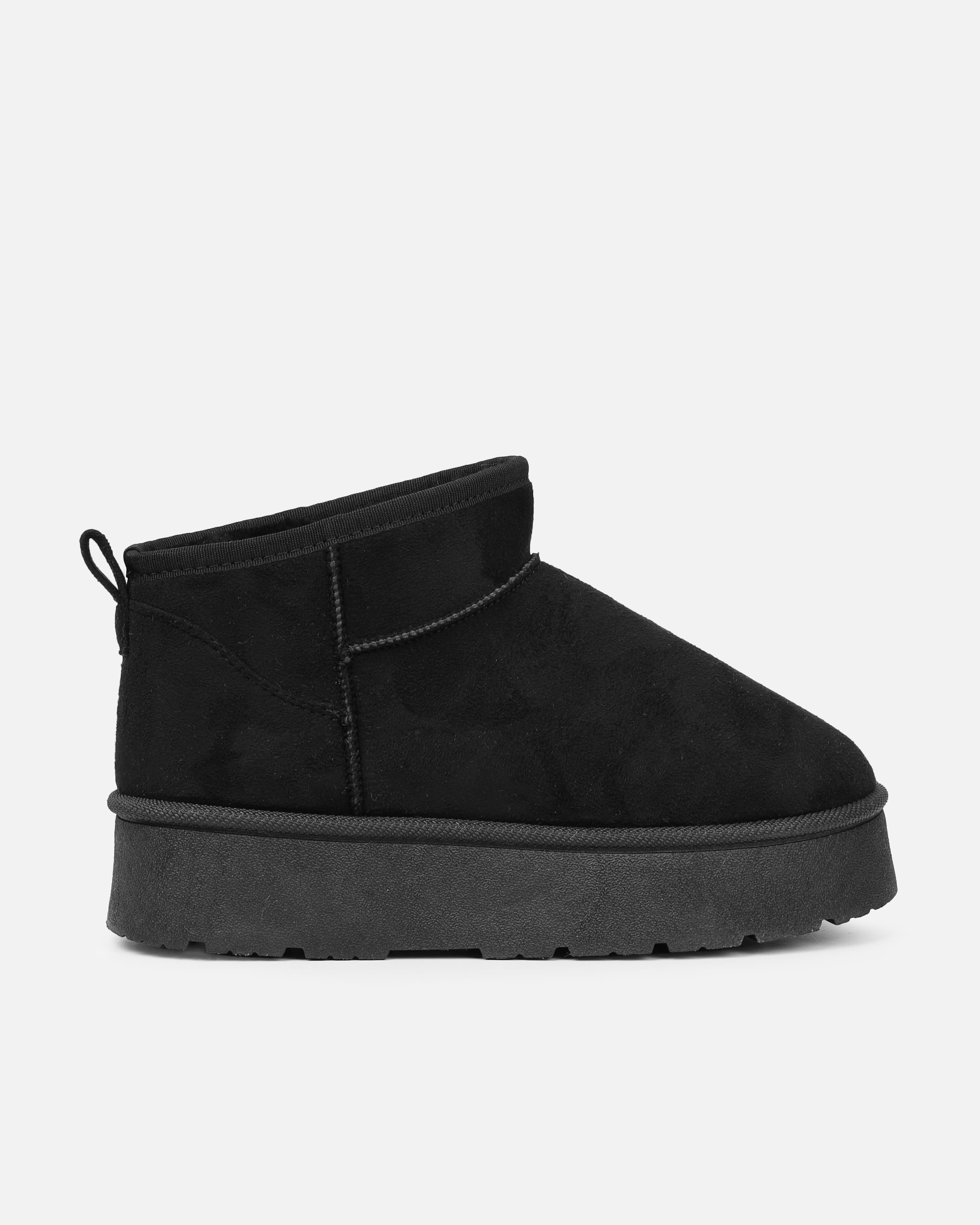 Cori Black Faux Suede Flatform Boots | SIMMI London