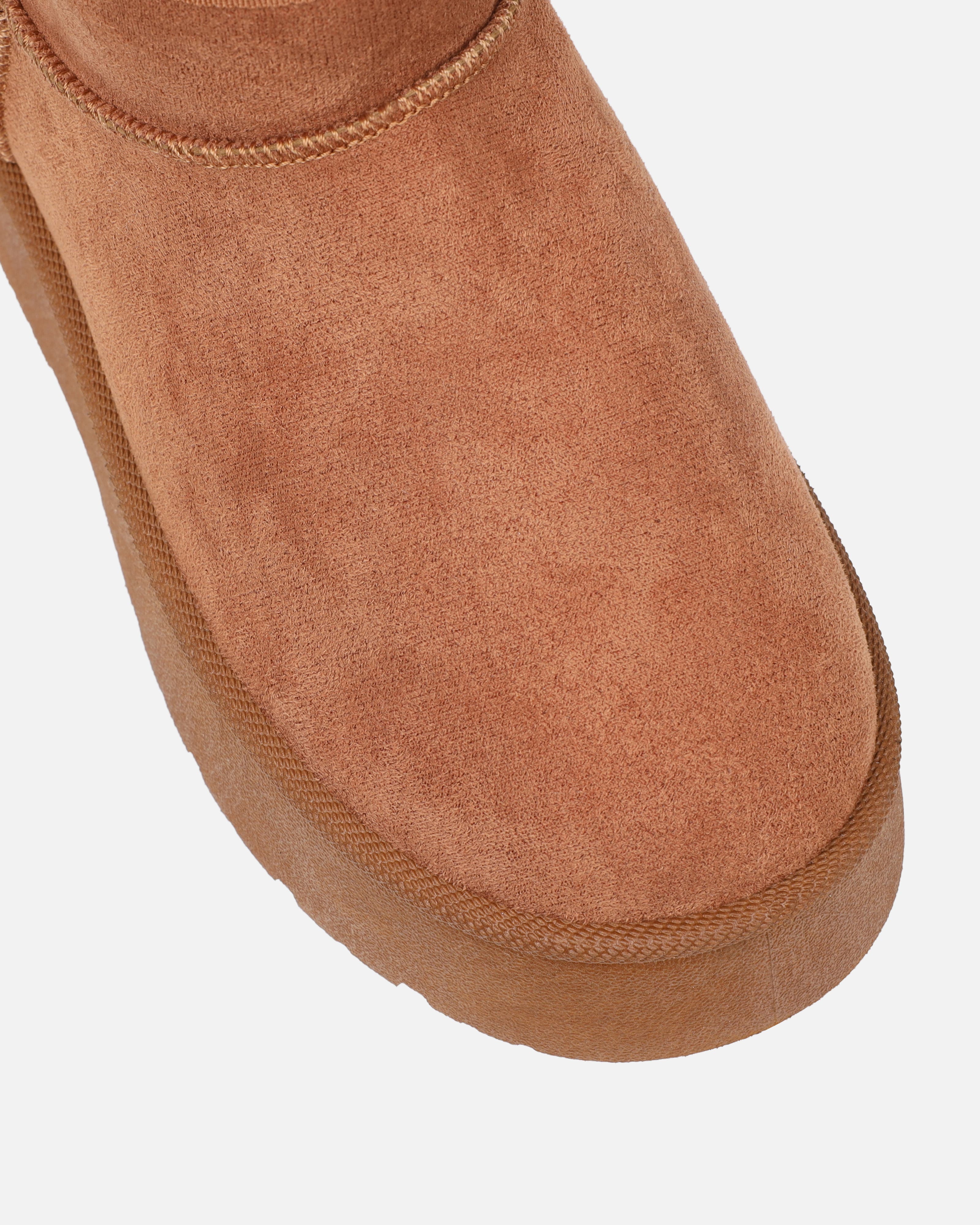 Cori Tan Faux Suede Flatform Boots | SIMMI London