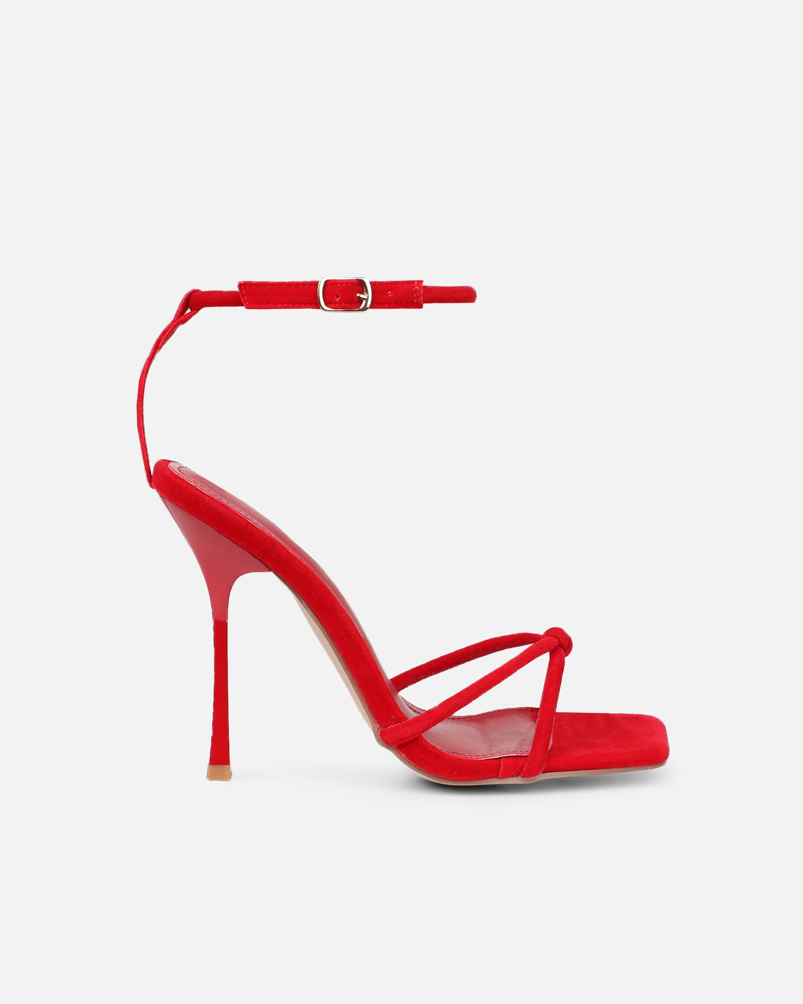 Malinda Red Velvet Heeled Sandals | SIMMI London