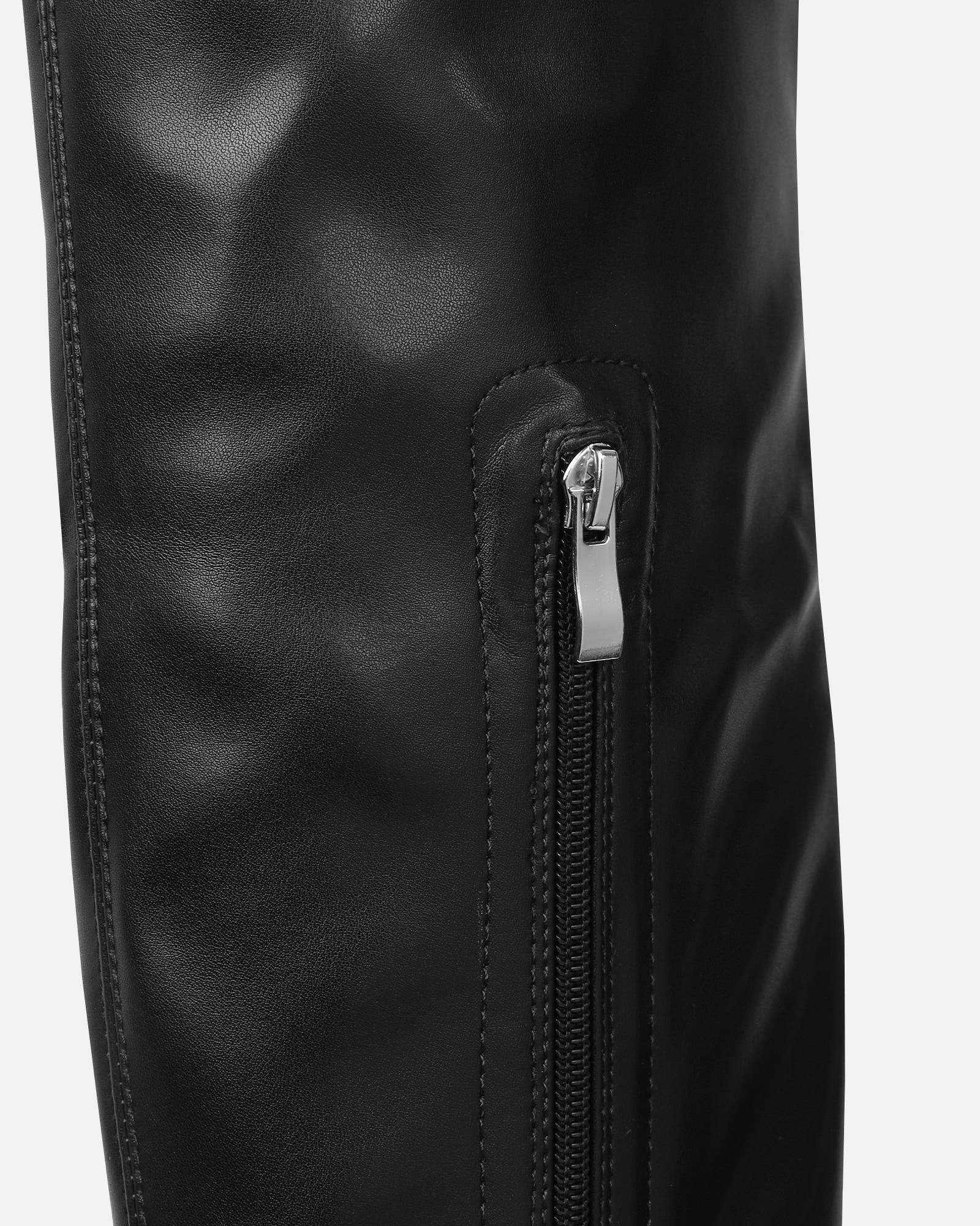 Butler Black Stretch Over The Knee Boots With Buckles | SIMMI London