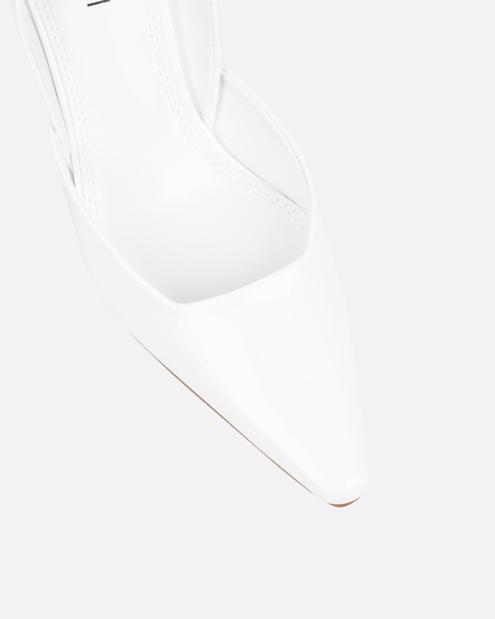 Darcia White Box Sling Back Court Shoes | SIMMI London