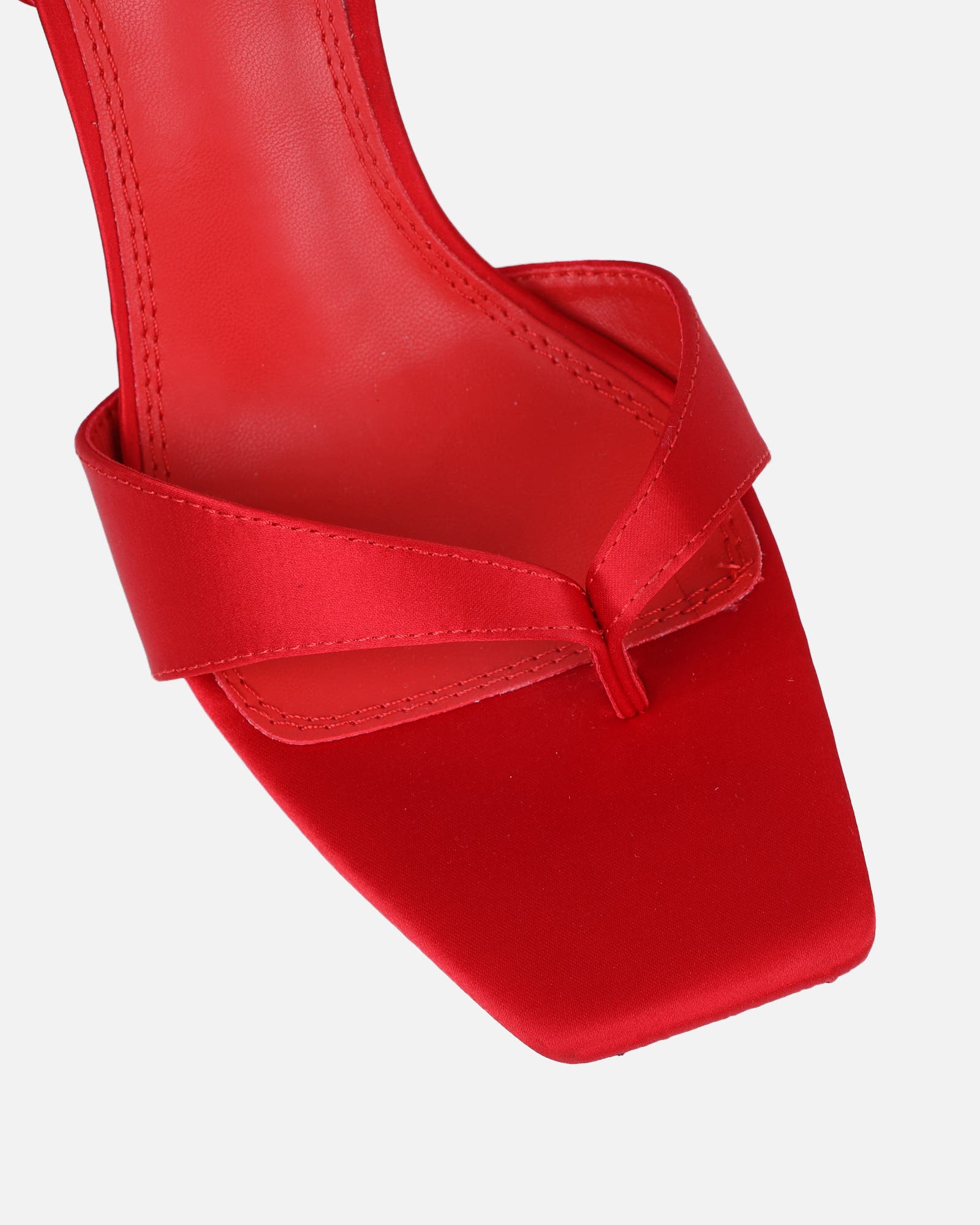 Ebba red satin heeled sandals | SIMMI London
