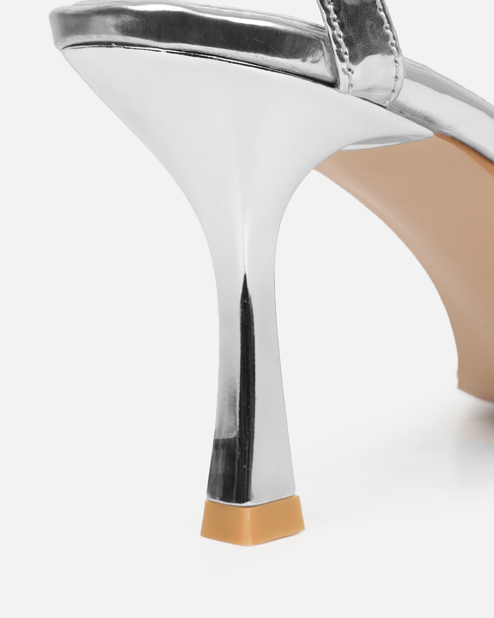 Ediee Silver Mirror Diamante Heeled Sandals | SIMMI London