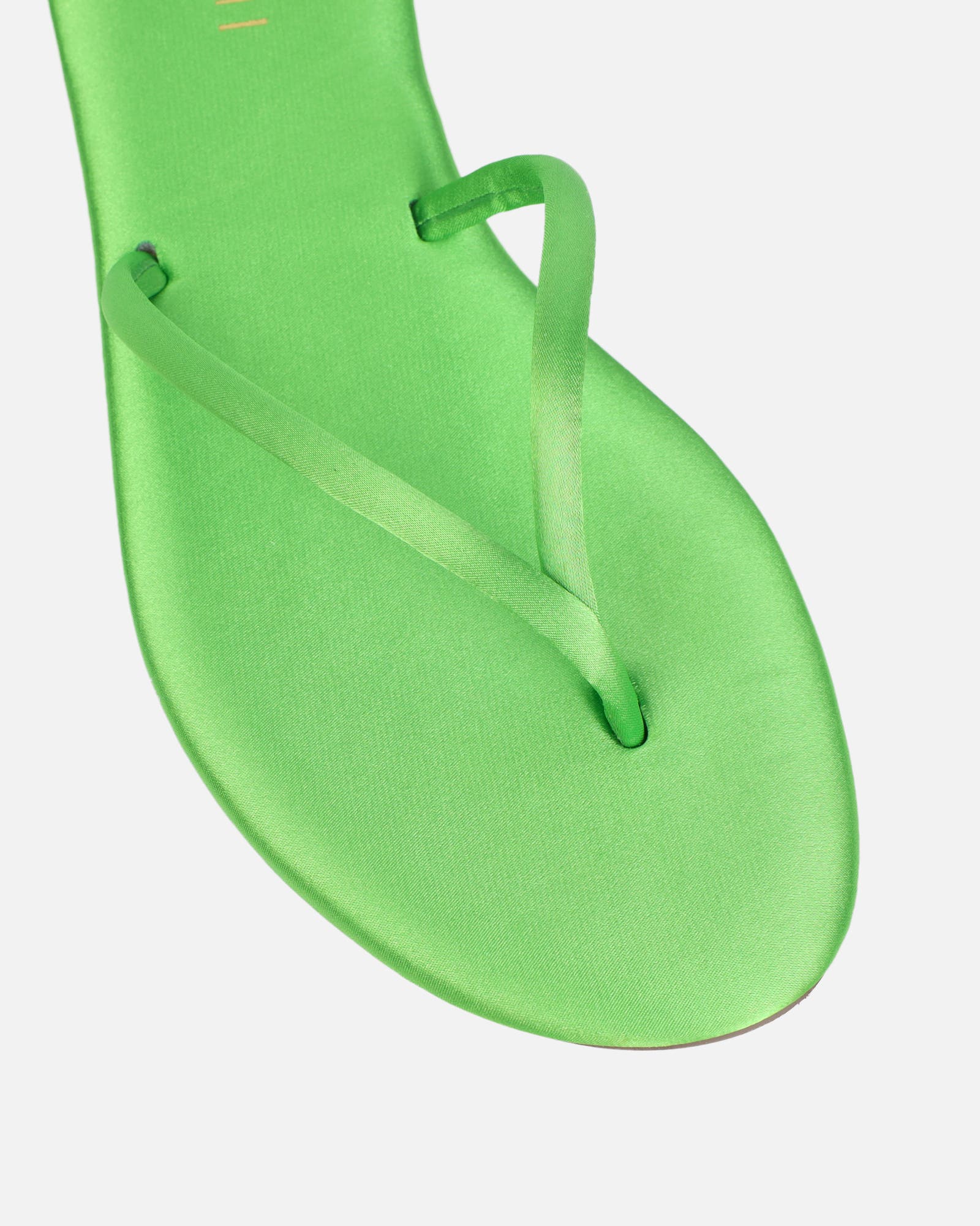 Elmas Green Satin Toe Thong Sandals | SIMMI London