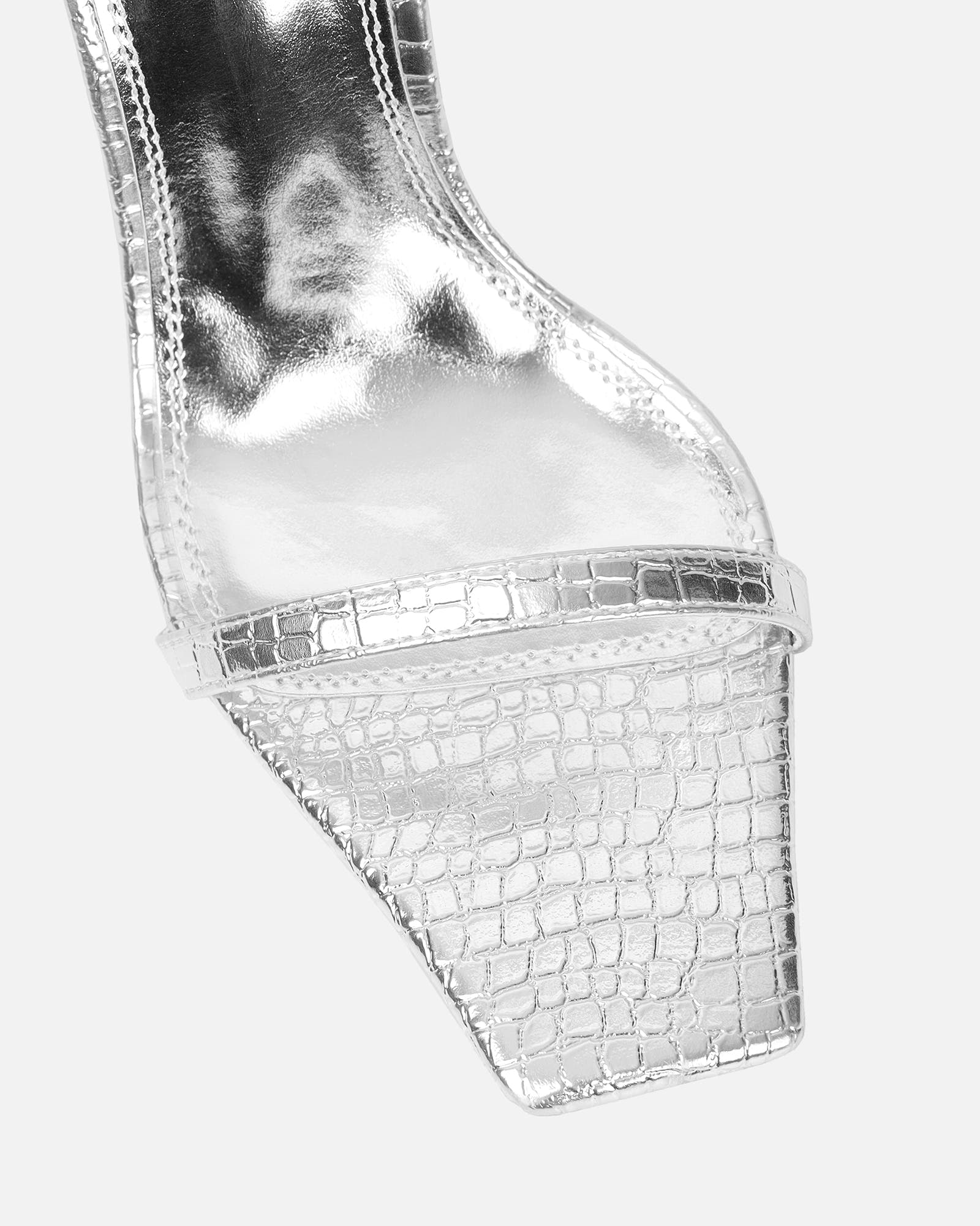 Dosia silver snake effect two part sandals | SIMMI London