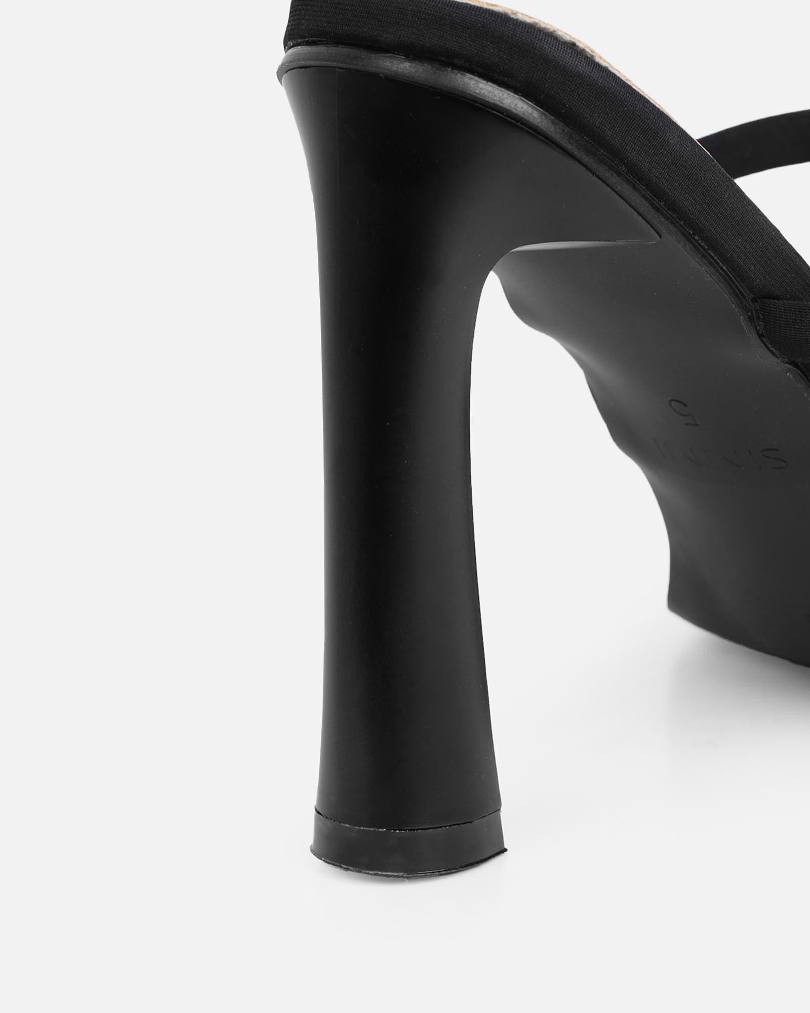 Wosha Black Lycra Mules | SIMMI London