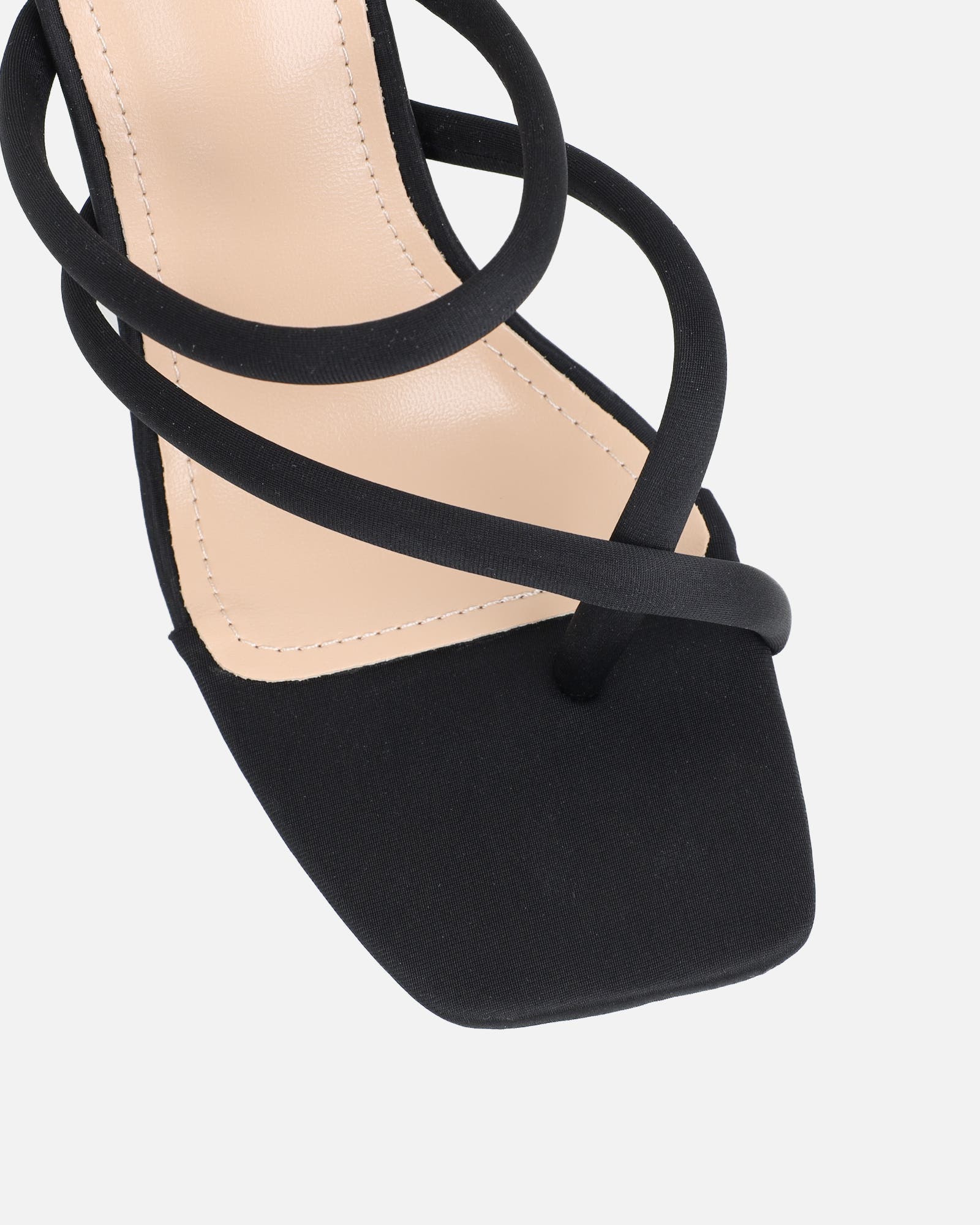 Wosha Black Lycra Mules | SIMMI London