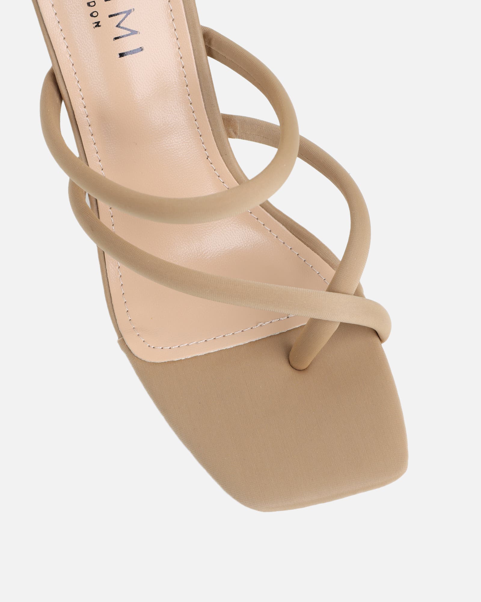 Wosha Nude Lycra Mules | SIMMI London