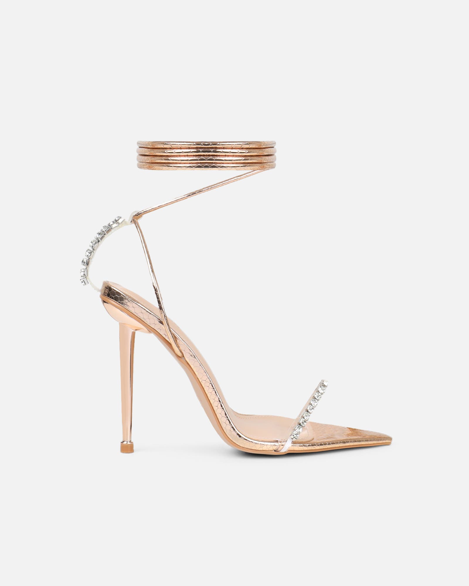 Felicity gold mirror snake diamante heels | SIMMI London