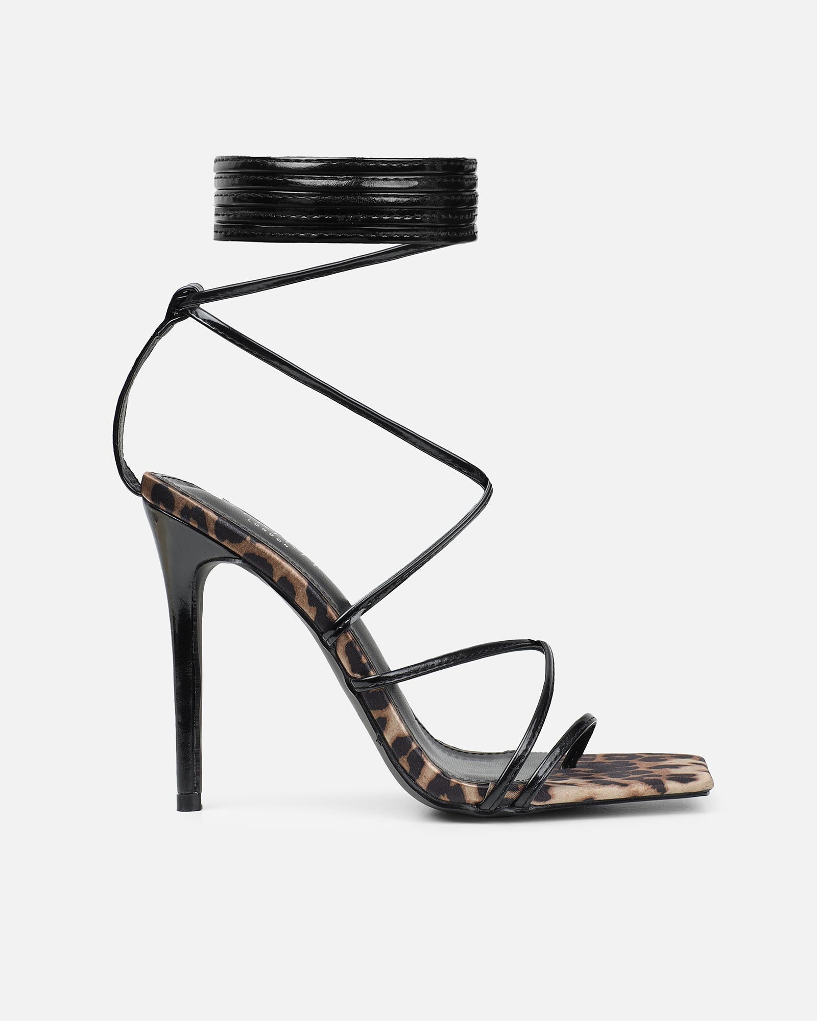 Giana Leopard Mix Lace Up Heeled Sandals | SIMMI London