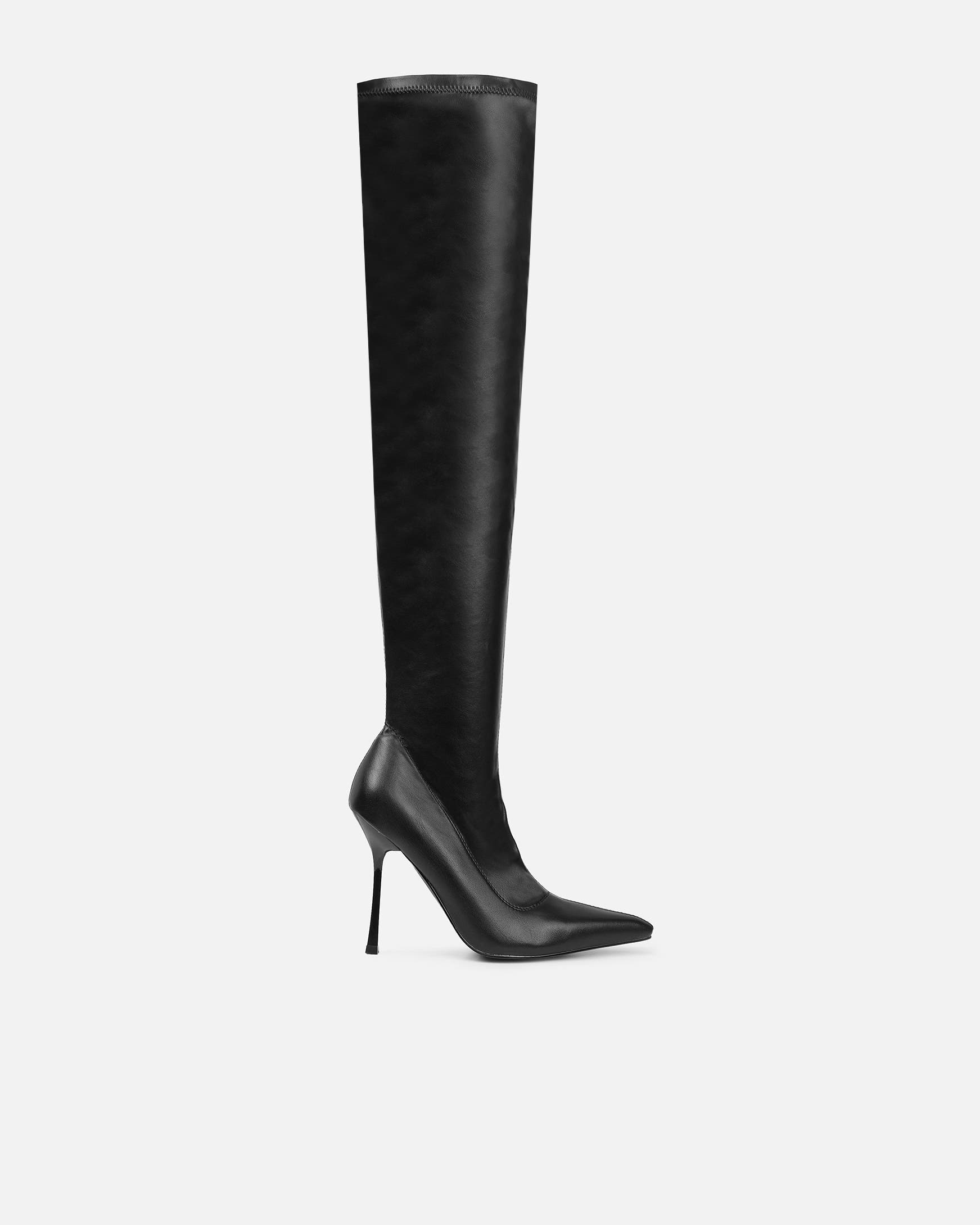 Hades Black Stretch Over The Knee Boots | SIMMI London