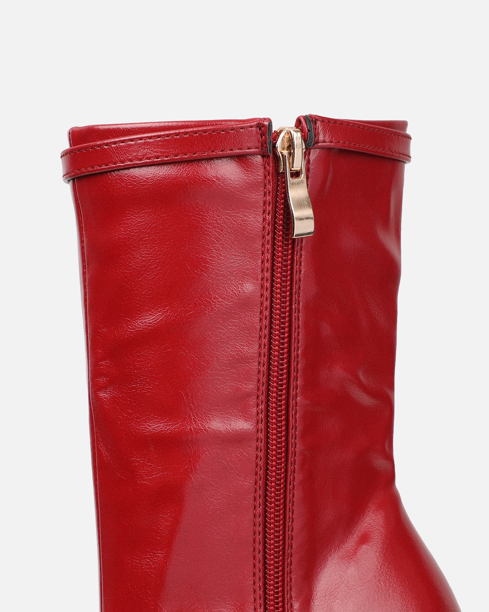 Liam Red Buckle Detail Smart Heeled Ankle Boots | SIMMI London
