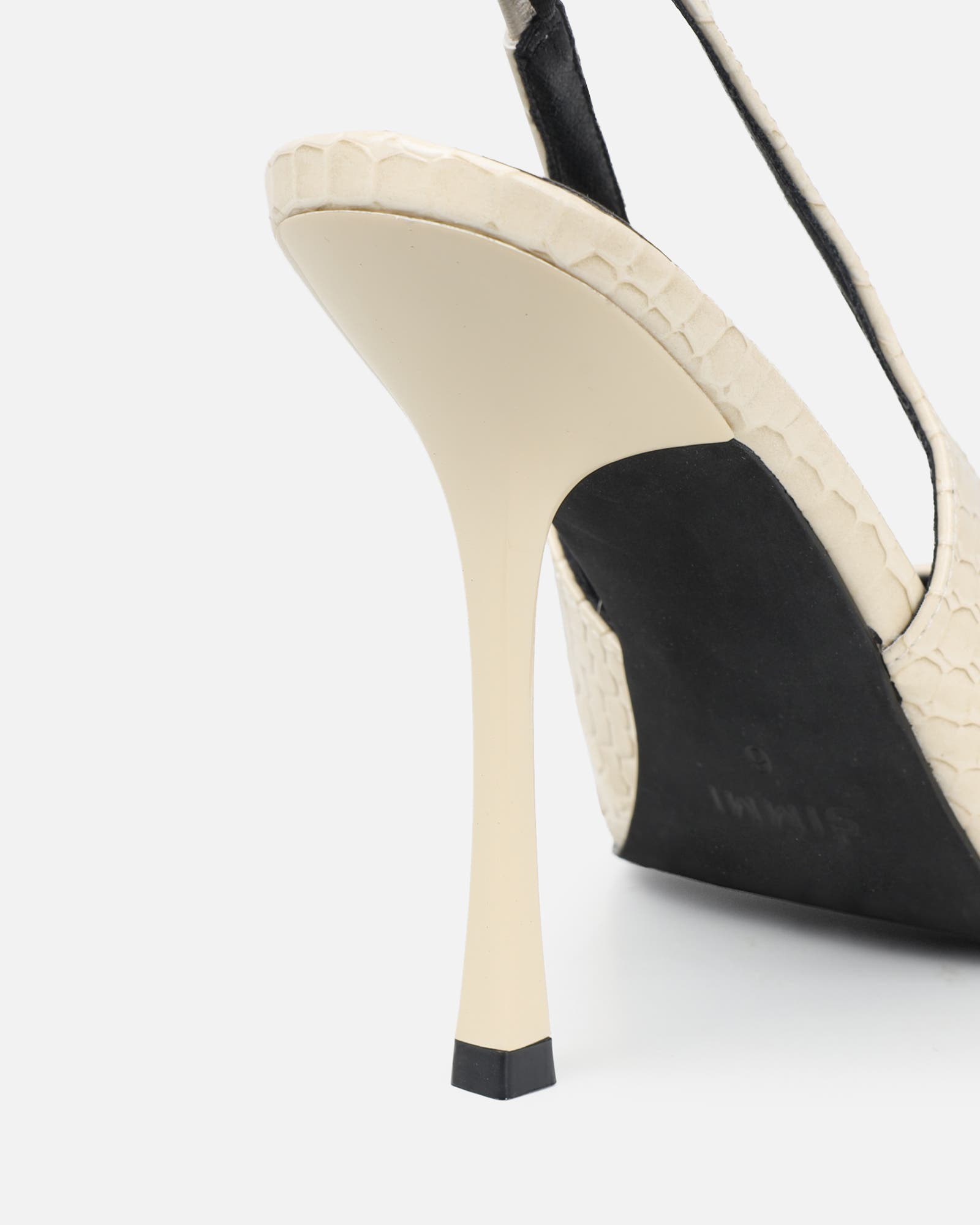 Indira Stone Croc Effect Slingback Court Shoes | SIMMI London