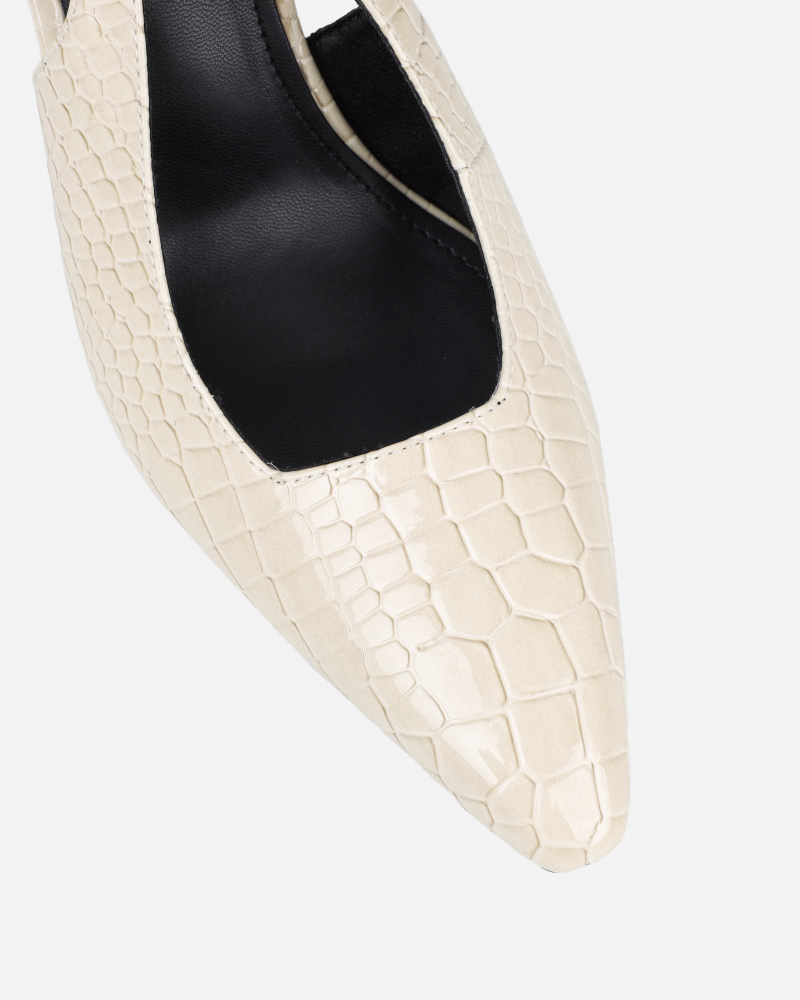 Indira Stone Croc Effect Slingback Court Shoes | SIMMI London