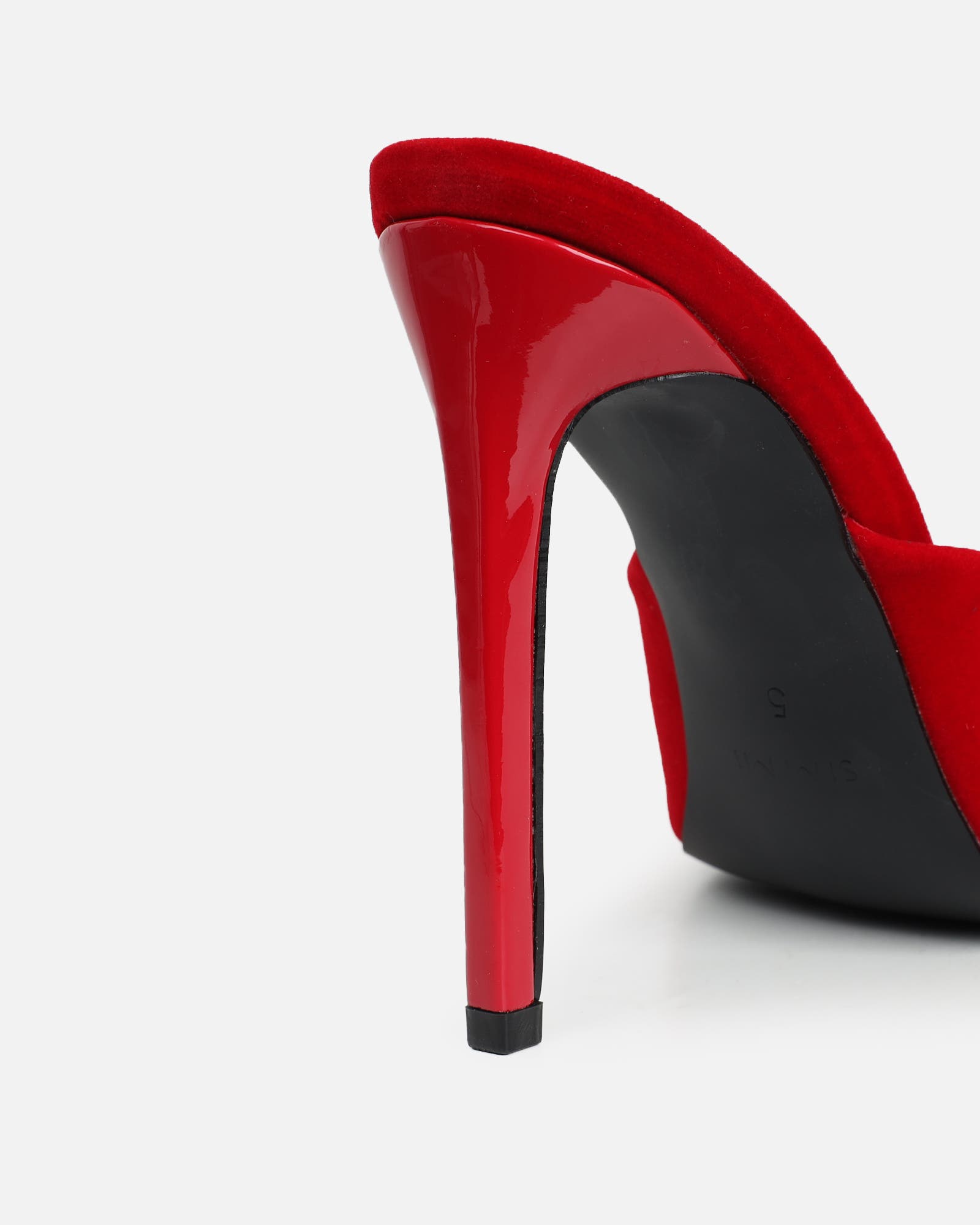 Halima Dark Red Suede Bow Detail Heeled Mules | SIMMI London