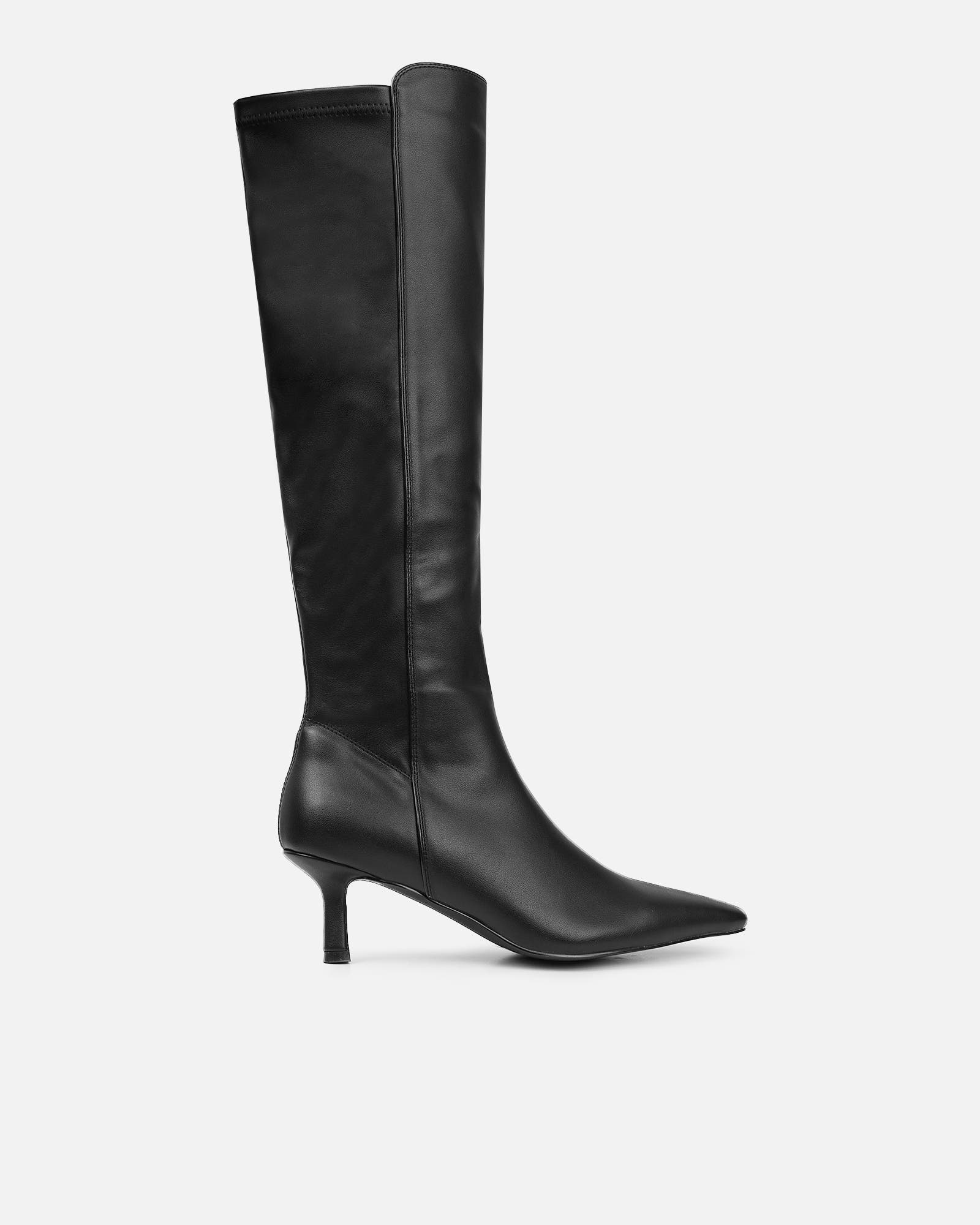 Hart Black Stretch Knee Boots | SIMMI London