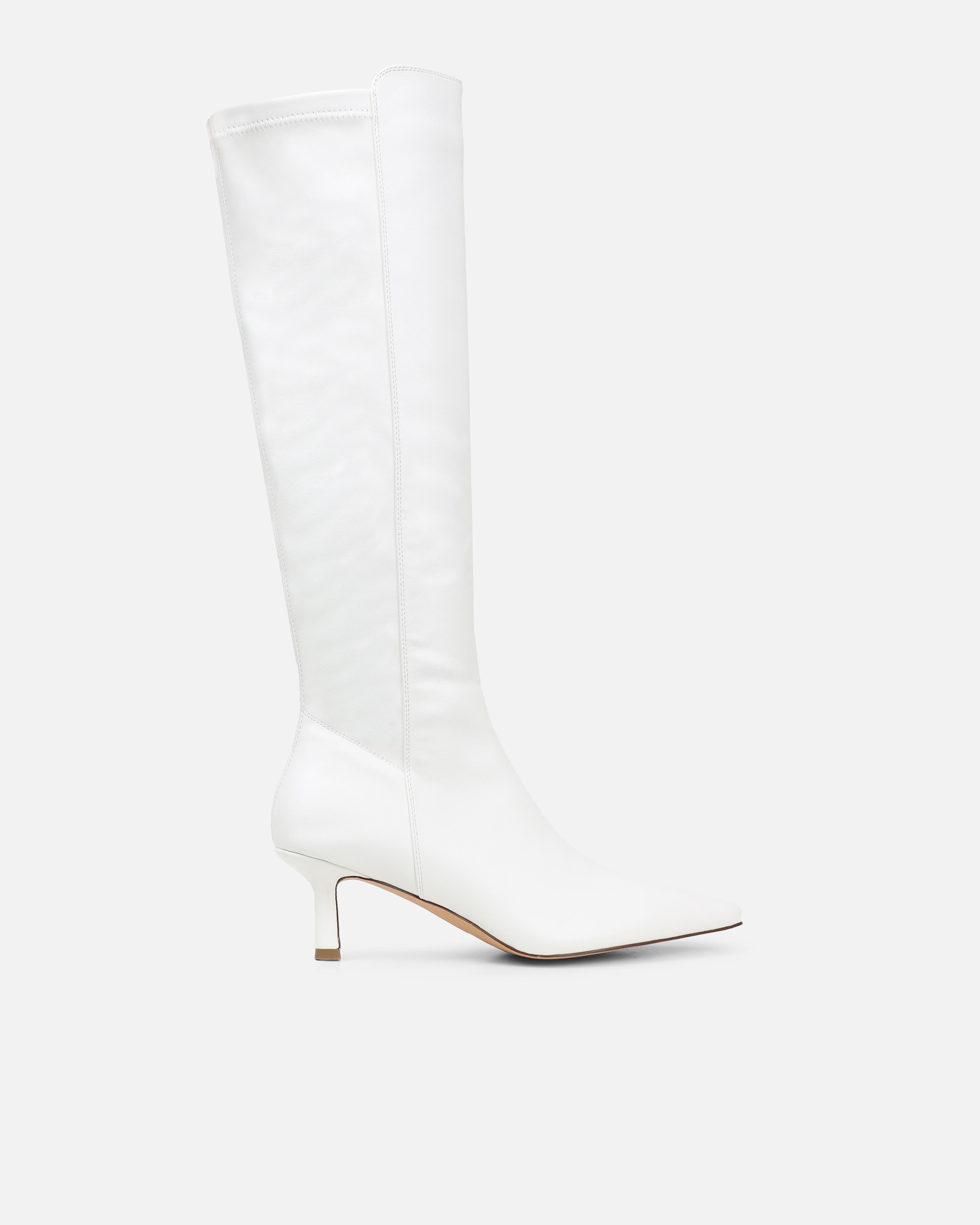 Hart white stretch knee boots | SIMMI London