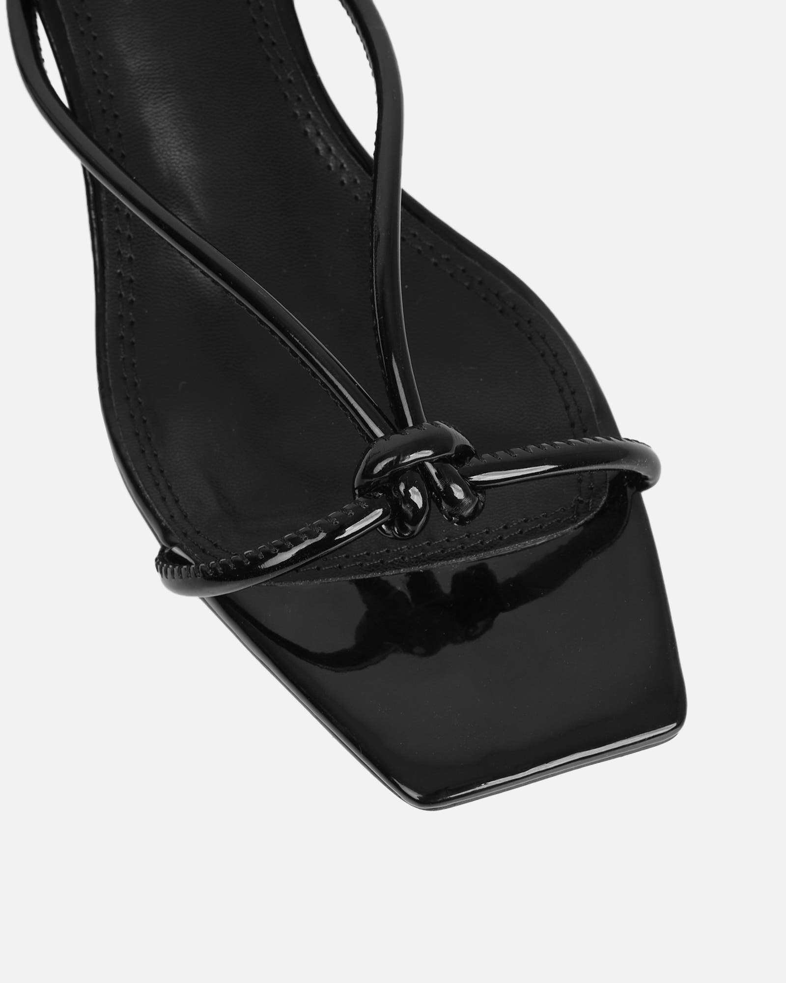 Haylen Black Patent Knotted Mules | SIMMI London