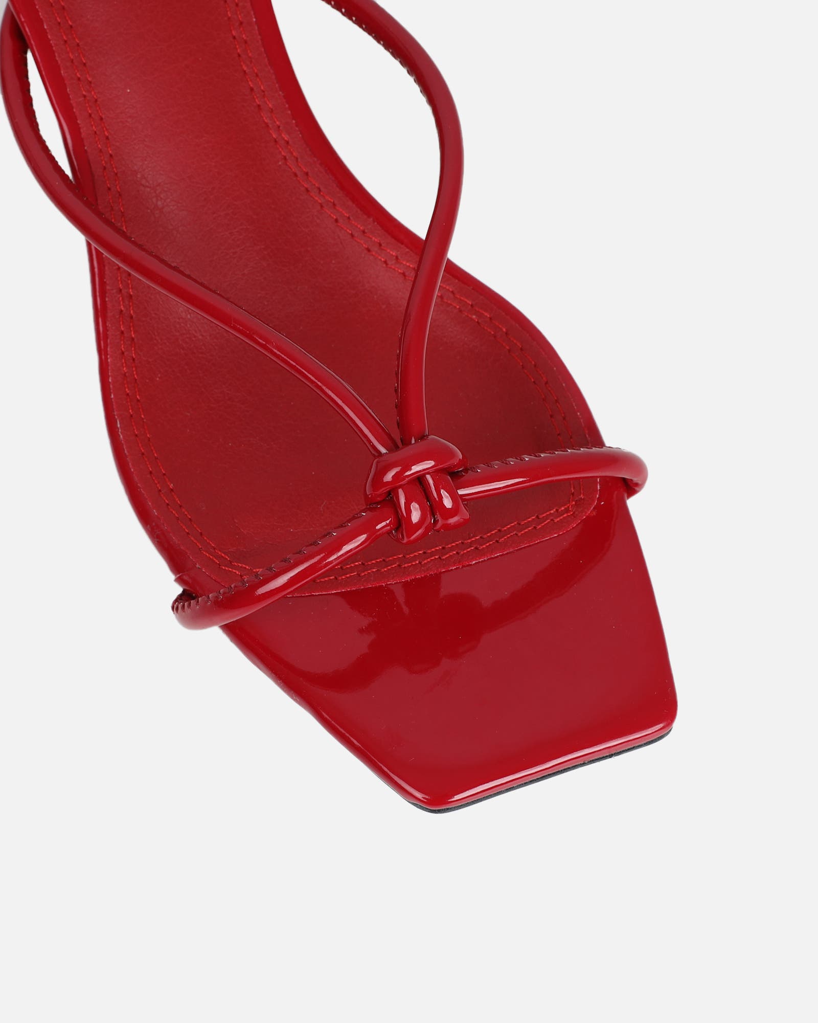 Haylen Burgundy Patent Knotted Mules | SIMMI London