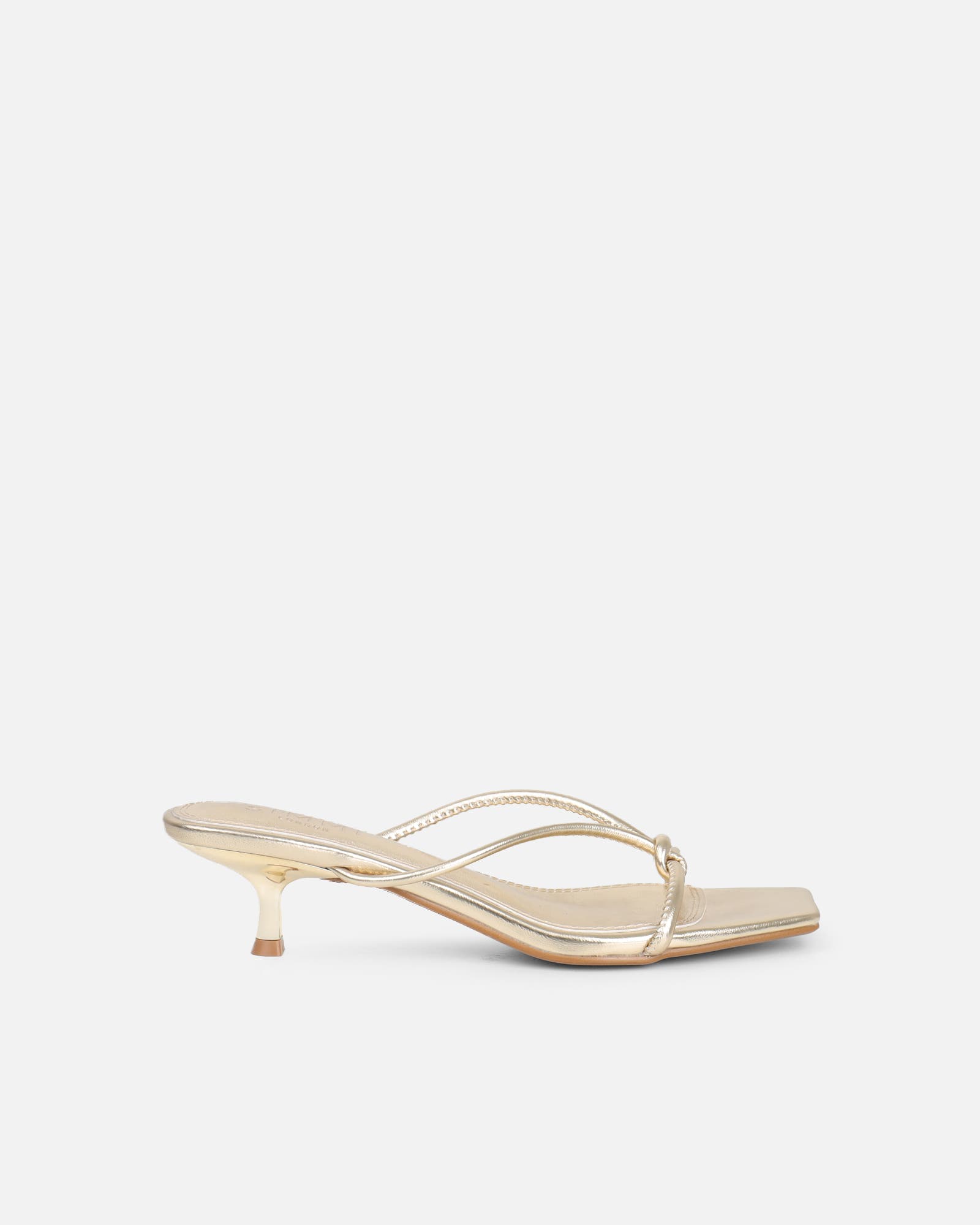 Haylen Gold Metallic Knotted Mules | SIMMI London