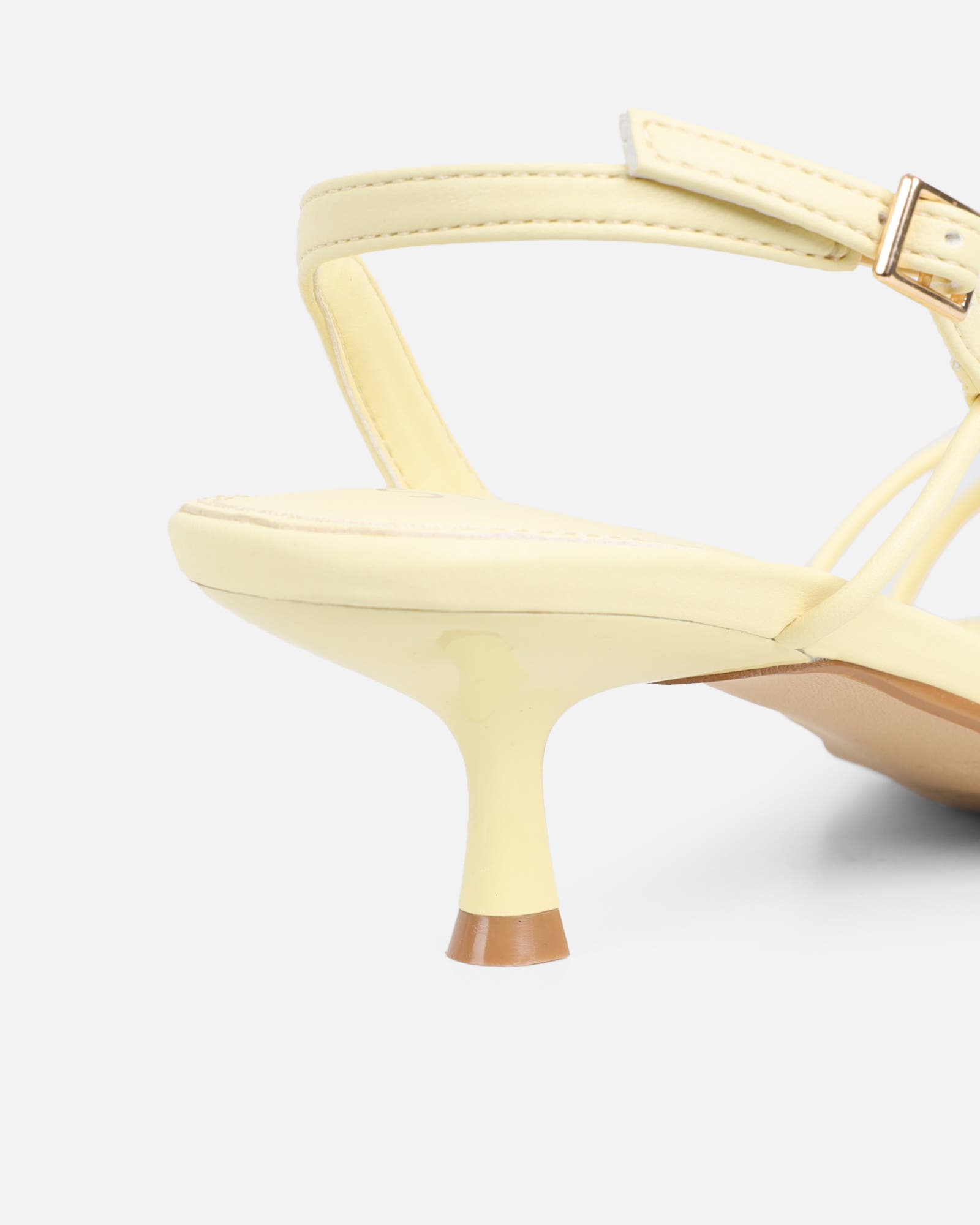Hanah Lemon Strappy Kitten Heels | SIMMI London