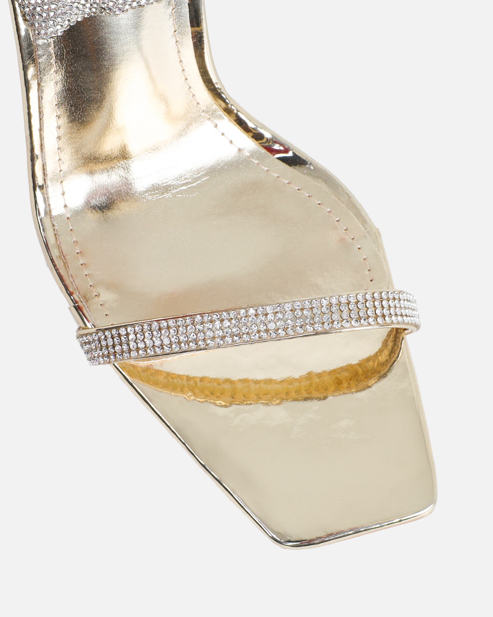 Javana gold mirror diamante spiral heeled sandals | SIMMi London