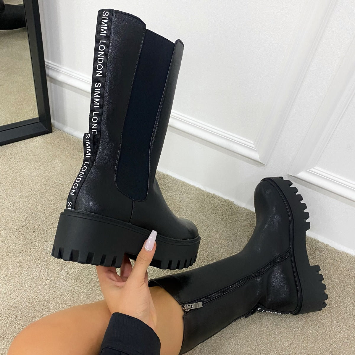 Black Platform Mid-Calf Women\'s Boots Vepose Women main image 2