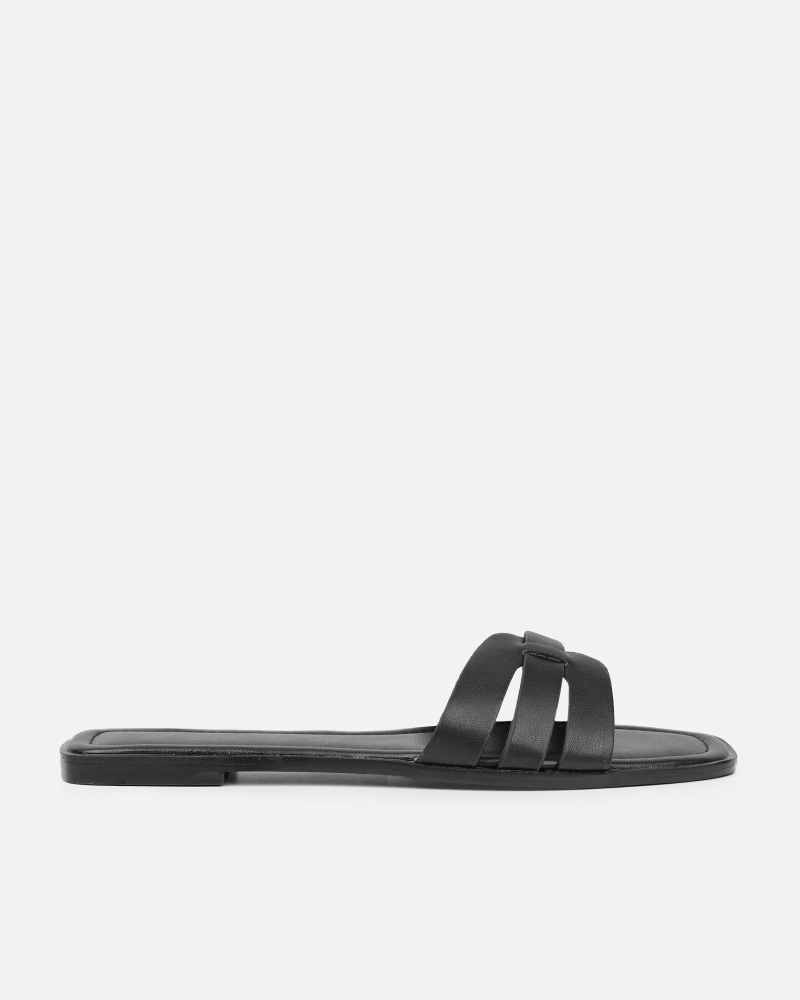Jorja Black Slip On Flat Sandals | SIMMI London